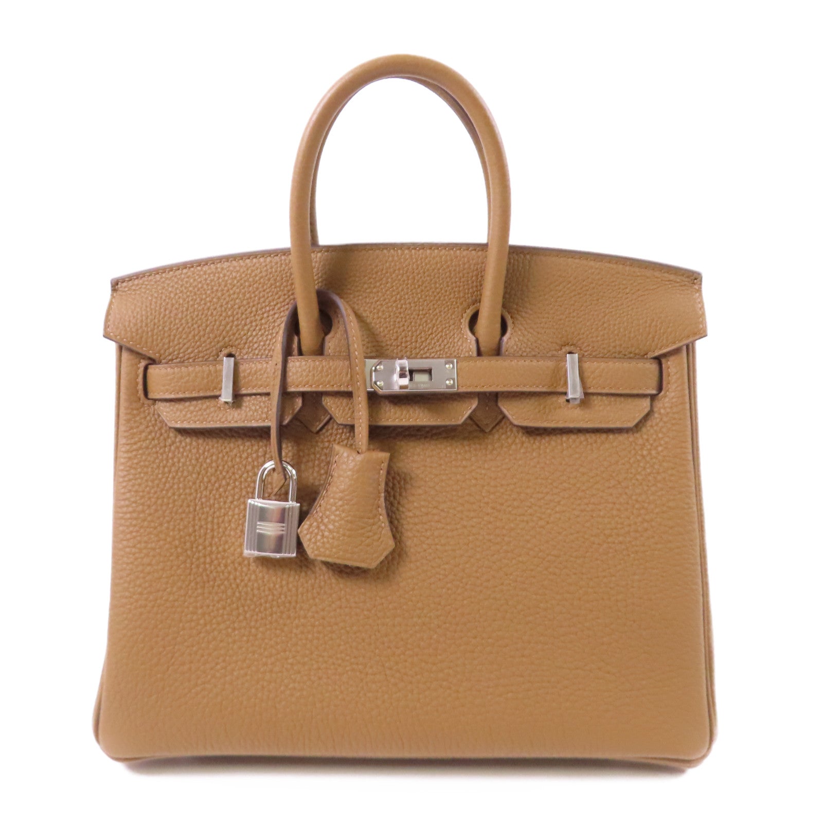 HERMES Togo皮革Birkin 25銀扣手挽袋Alezan