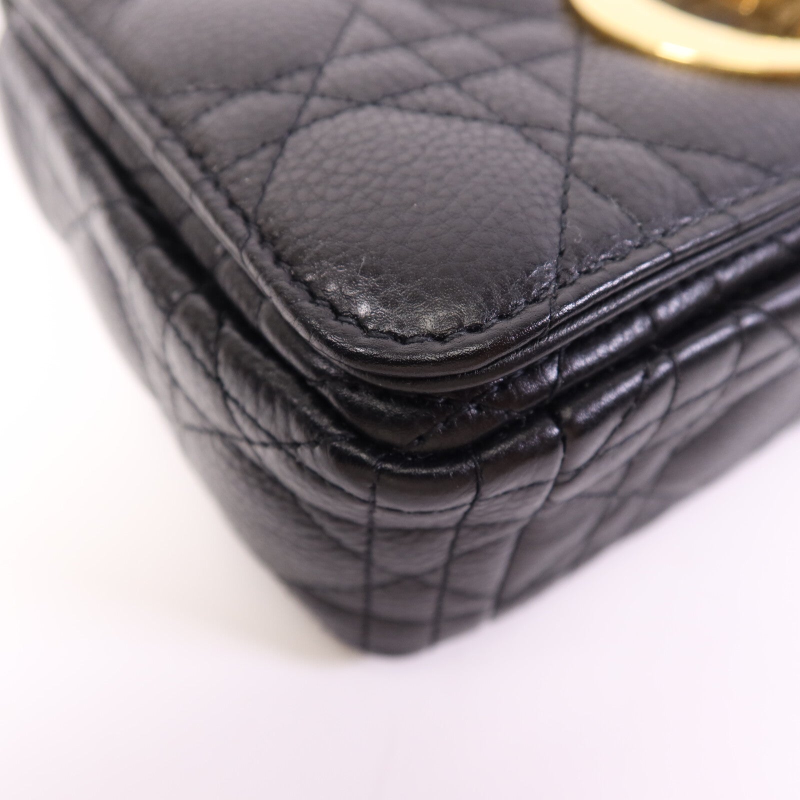 Dior 牛皮皮革Small Caro Bag金扣鏈帶肩背袋