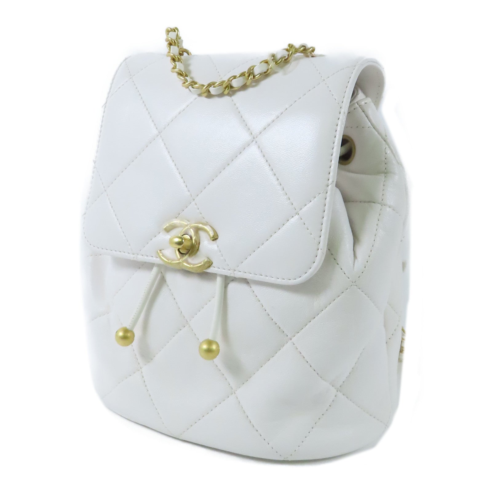 CHANEL 羊皮皮革Ado Backpack金扣背包