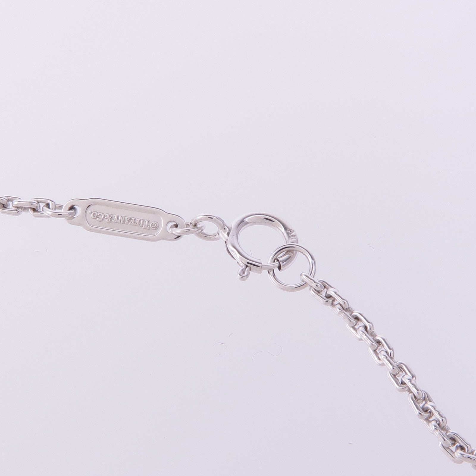 TIFFANY＆CO 18K白金T1 Circle Pendant鑽石項鍊