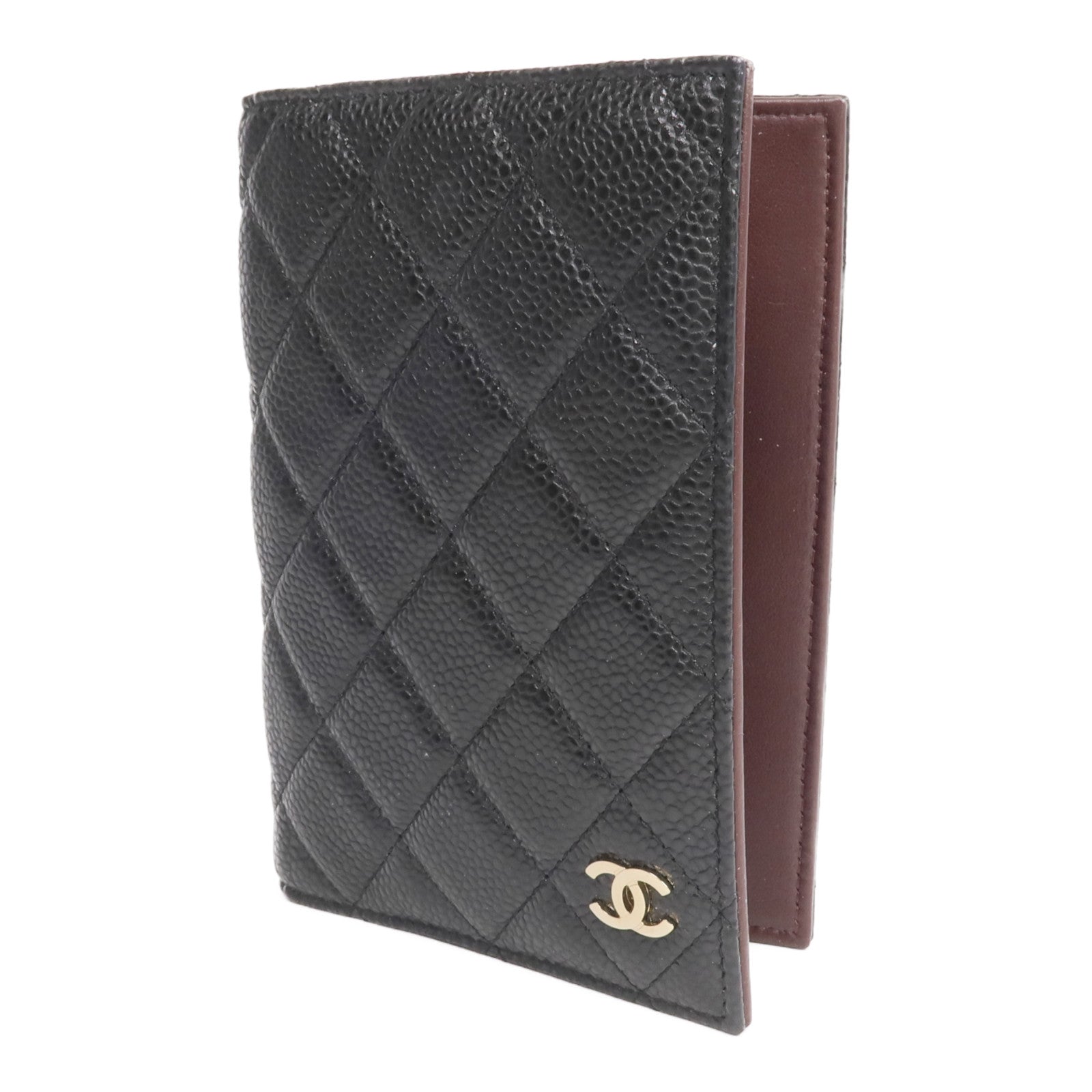 CHANEL 牛皮皮革Passport Holder金扣護照套