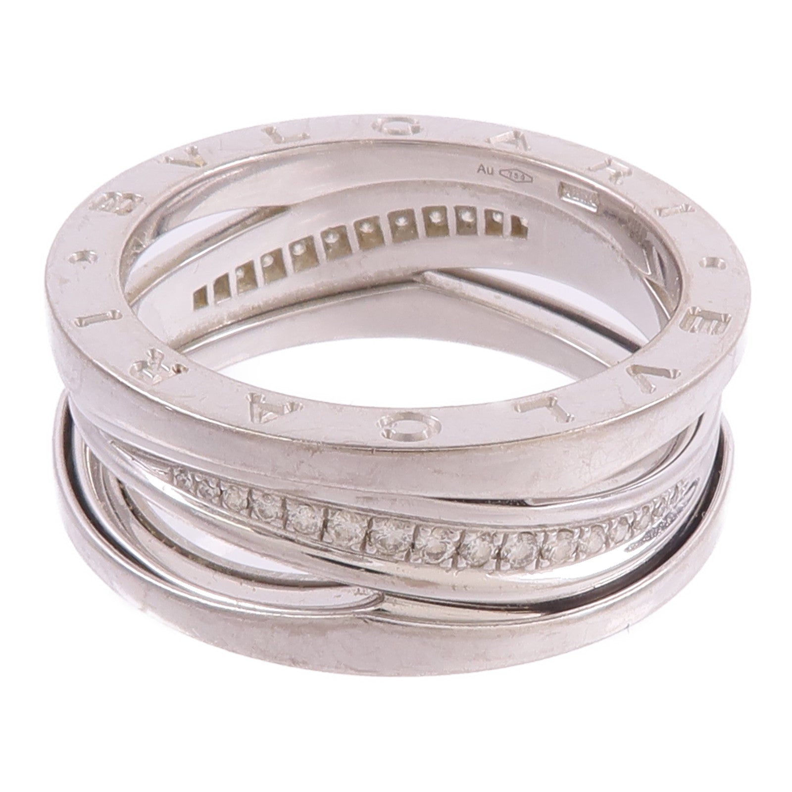 BVLGARI 18K白金B-zero1 Diamonds鑽石戒指