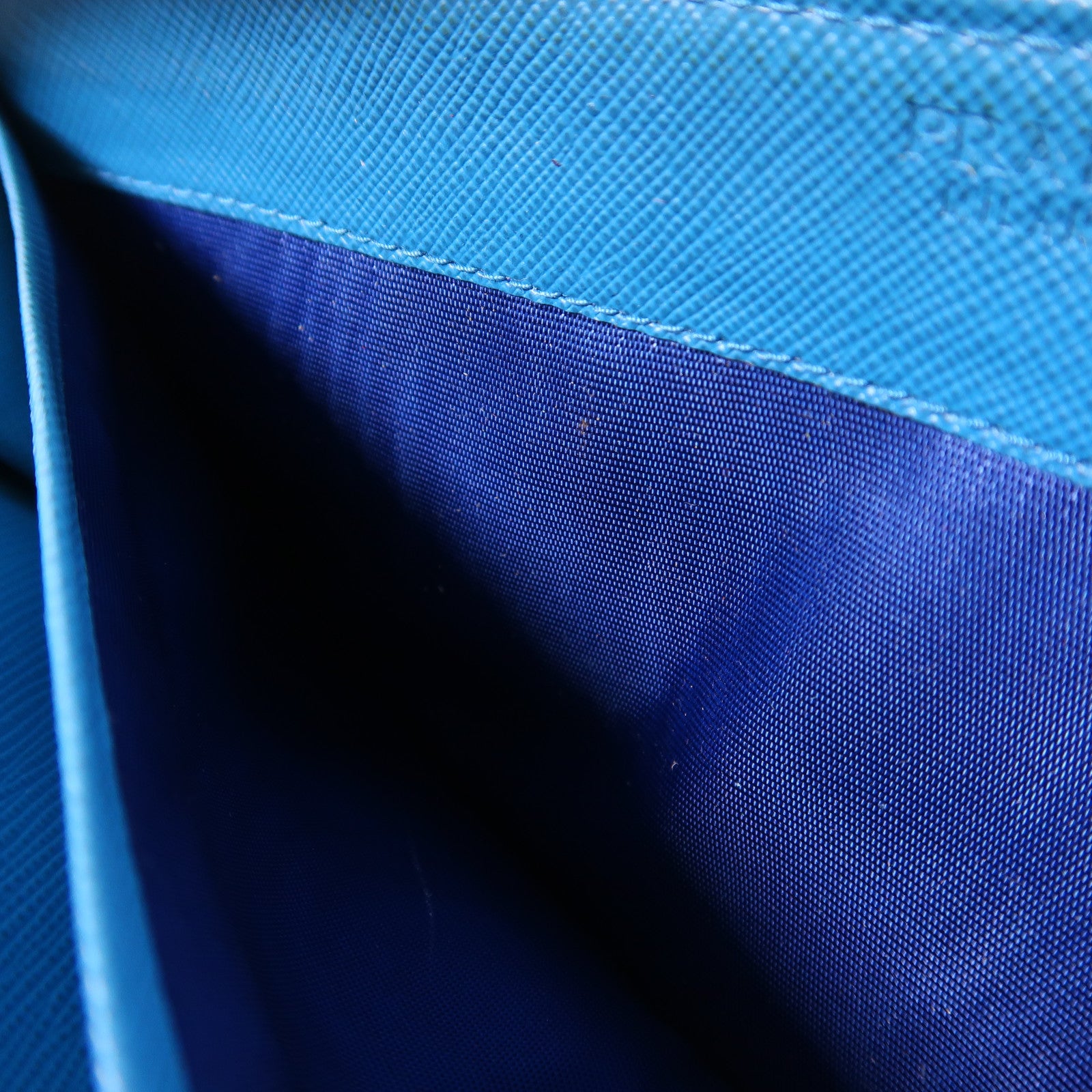 PRADA GHW Long Wallet Saffiano Leather 1M0506 Celeste Blue