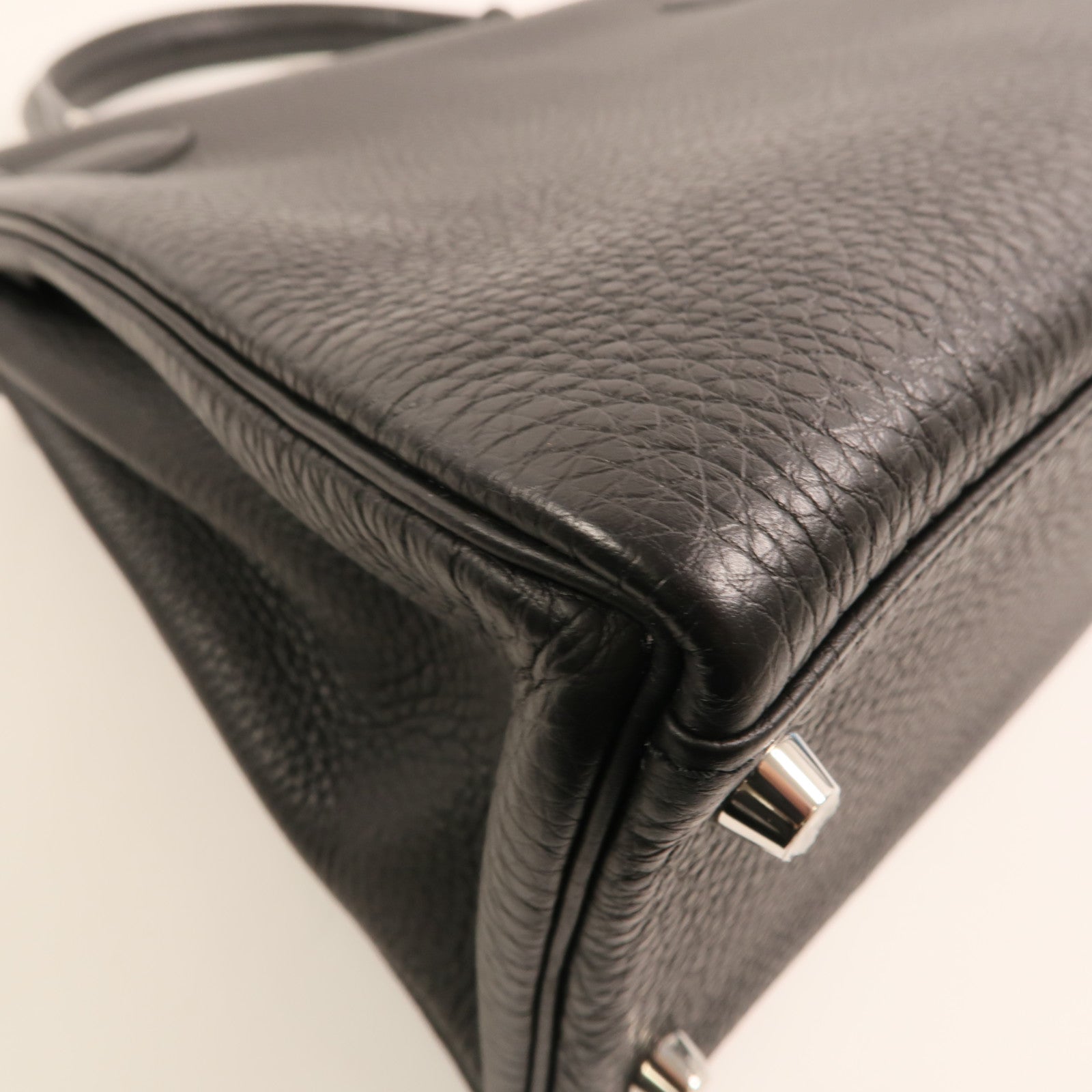 HERMES Togo皮革Kelly 28銀扣手挽肩背兩用袋Noir