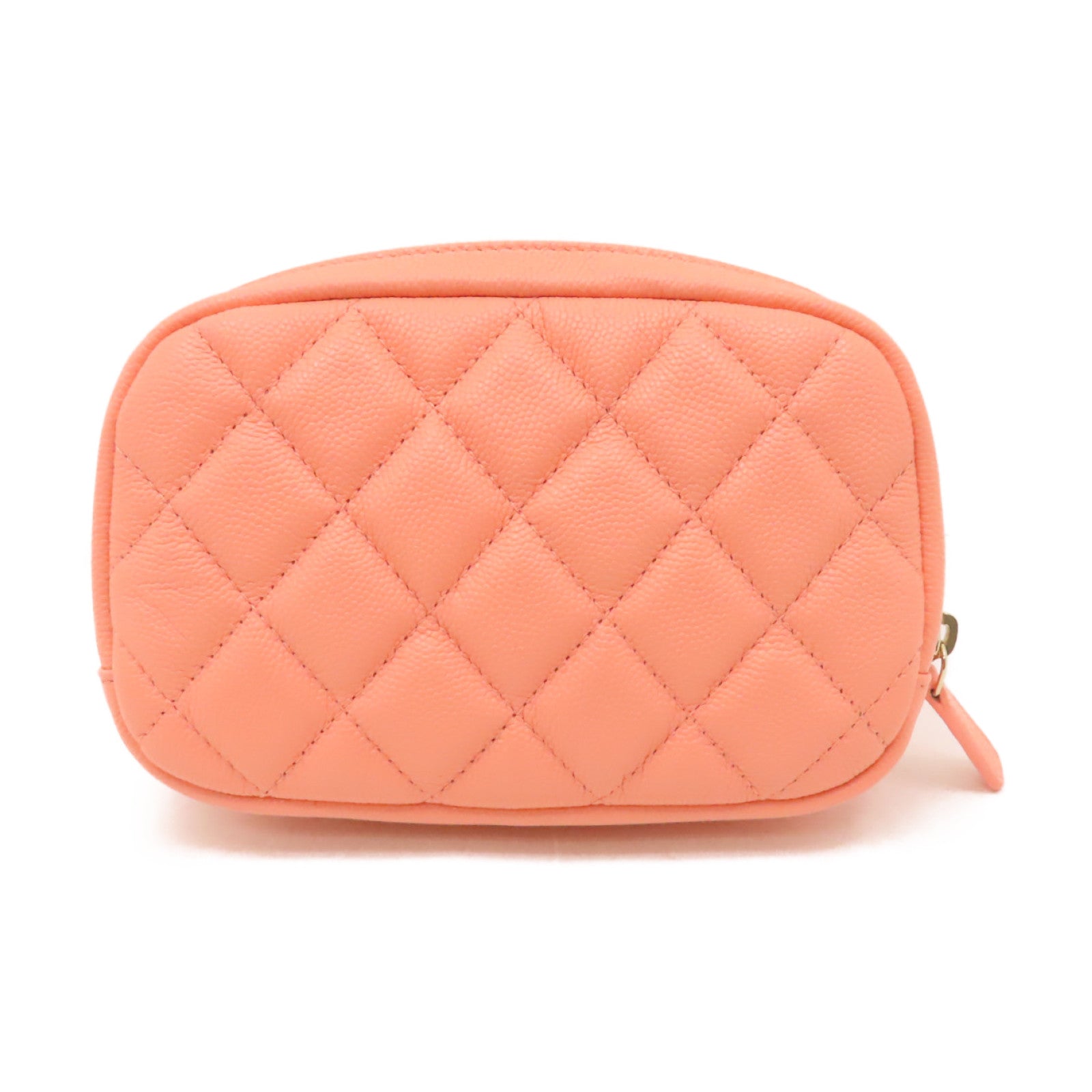 CHANEL 【激減優惠】菱格Caviar皮革Clutch Bag金扣手拿包粉紅色