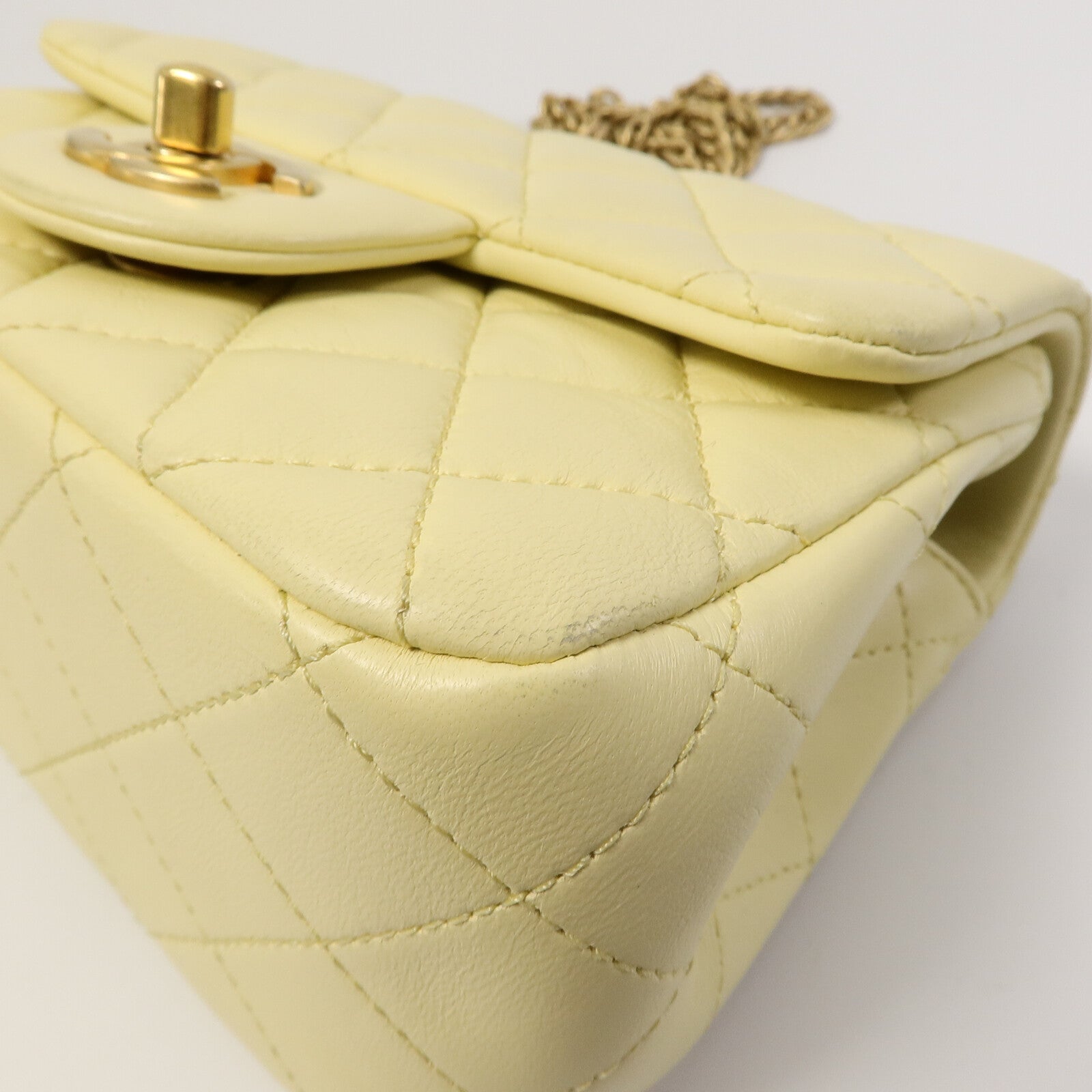 CHANEL 【激減優惠】羊皮皮革Mini Square Flap鏈帶手挽肩背兩用袋
