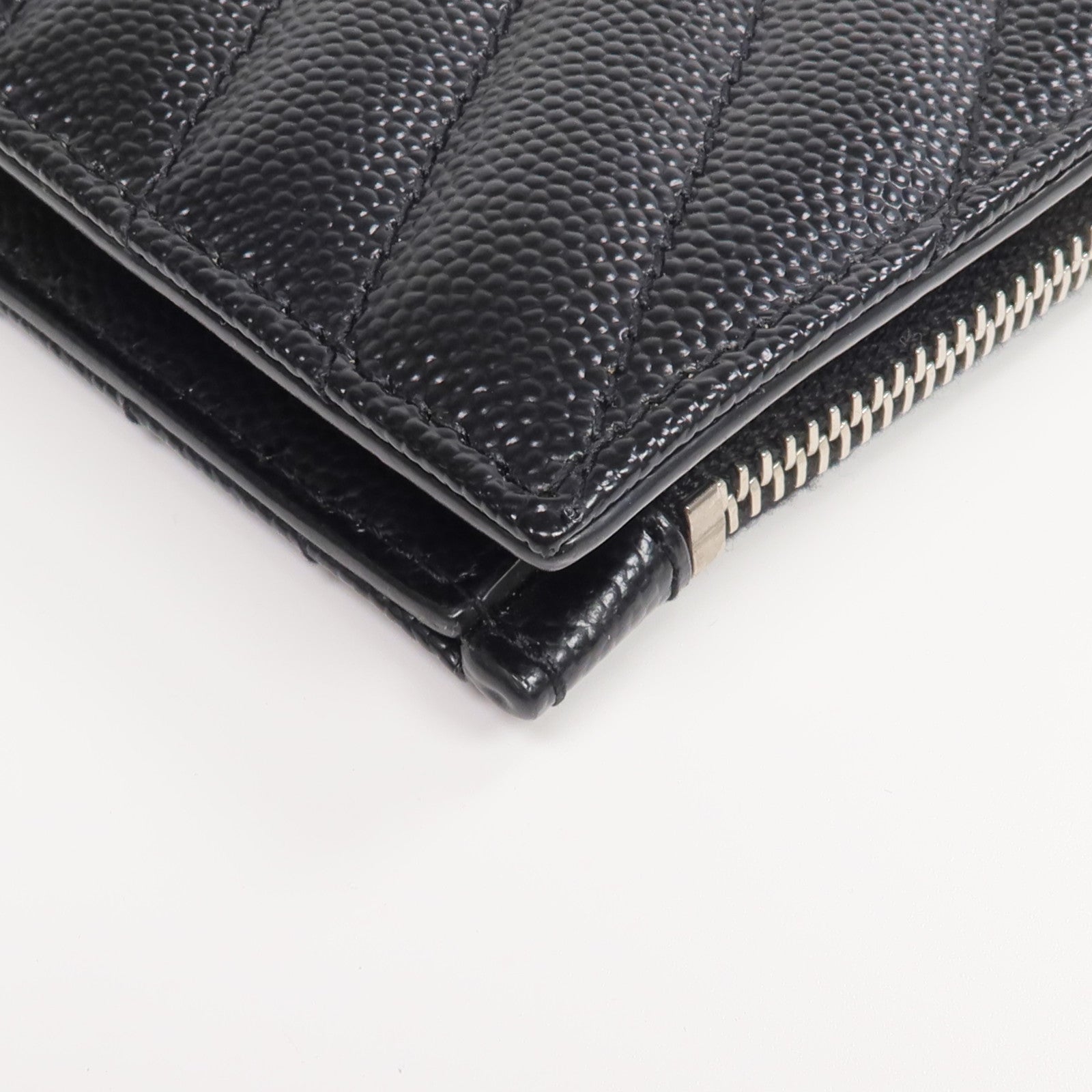 SAINT LAURENT 牛皮皮革Wallet銀扣錢包