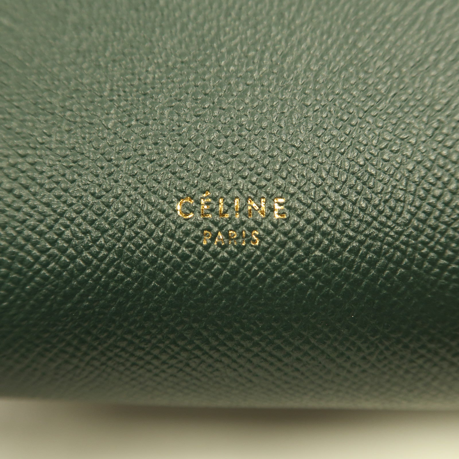 CELINE 牛皮皮革Micro Belt Bag金扣手挽肩背兩用袋綠色