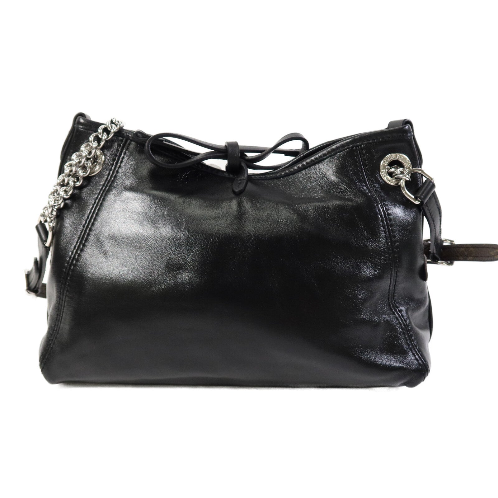 LOUIS VUITTON Monogram/羊皮皮革Carryall Vibe BB銀扣鏈帶肩背袋