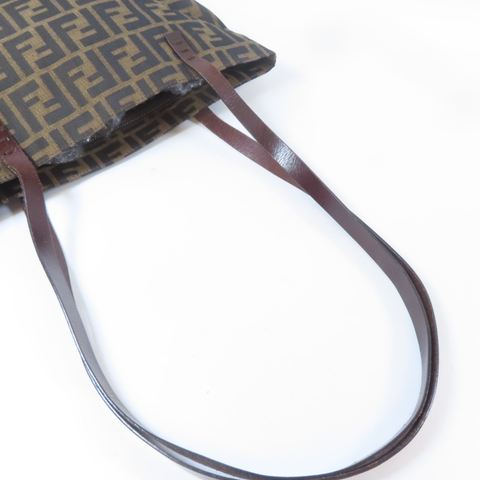 FENDI 帆布Tote Bag銀扣手挽袋啡色