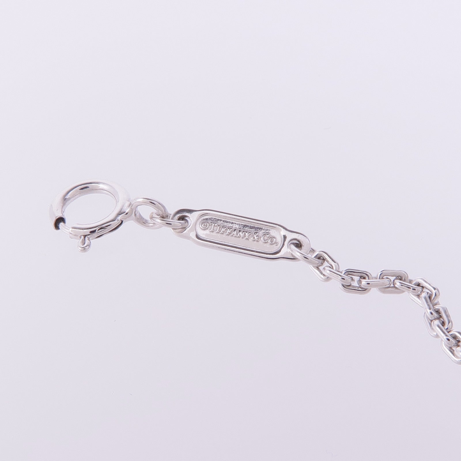 TIFFANY＆CO 18K白金T1 Circle Pendant鑽石項鍊