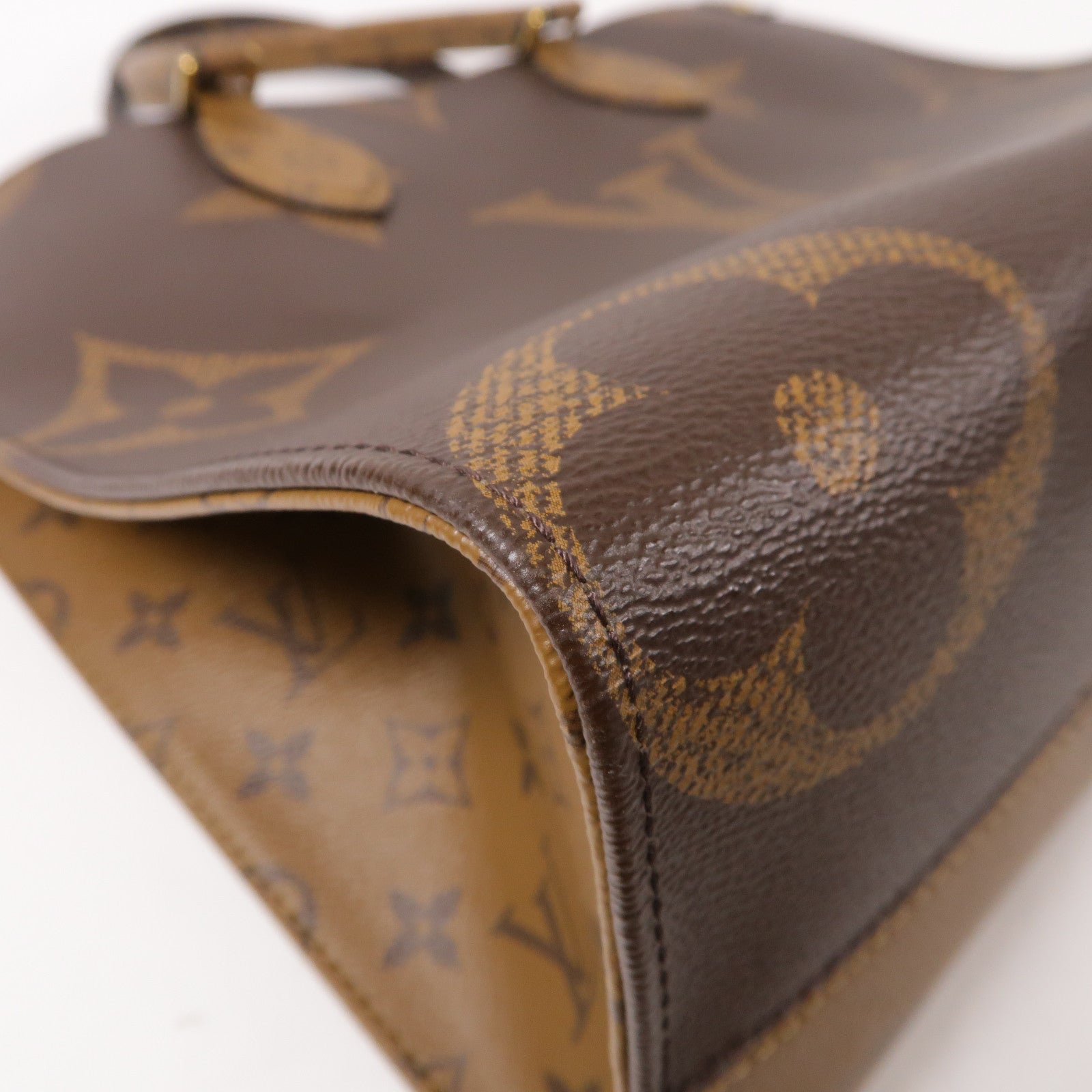 LOUIS VUITTON Monogram Giant/Reverse On The Go MM金扣手挽肩背兩用袋啡色