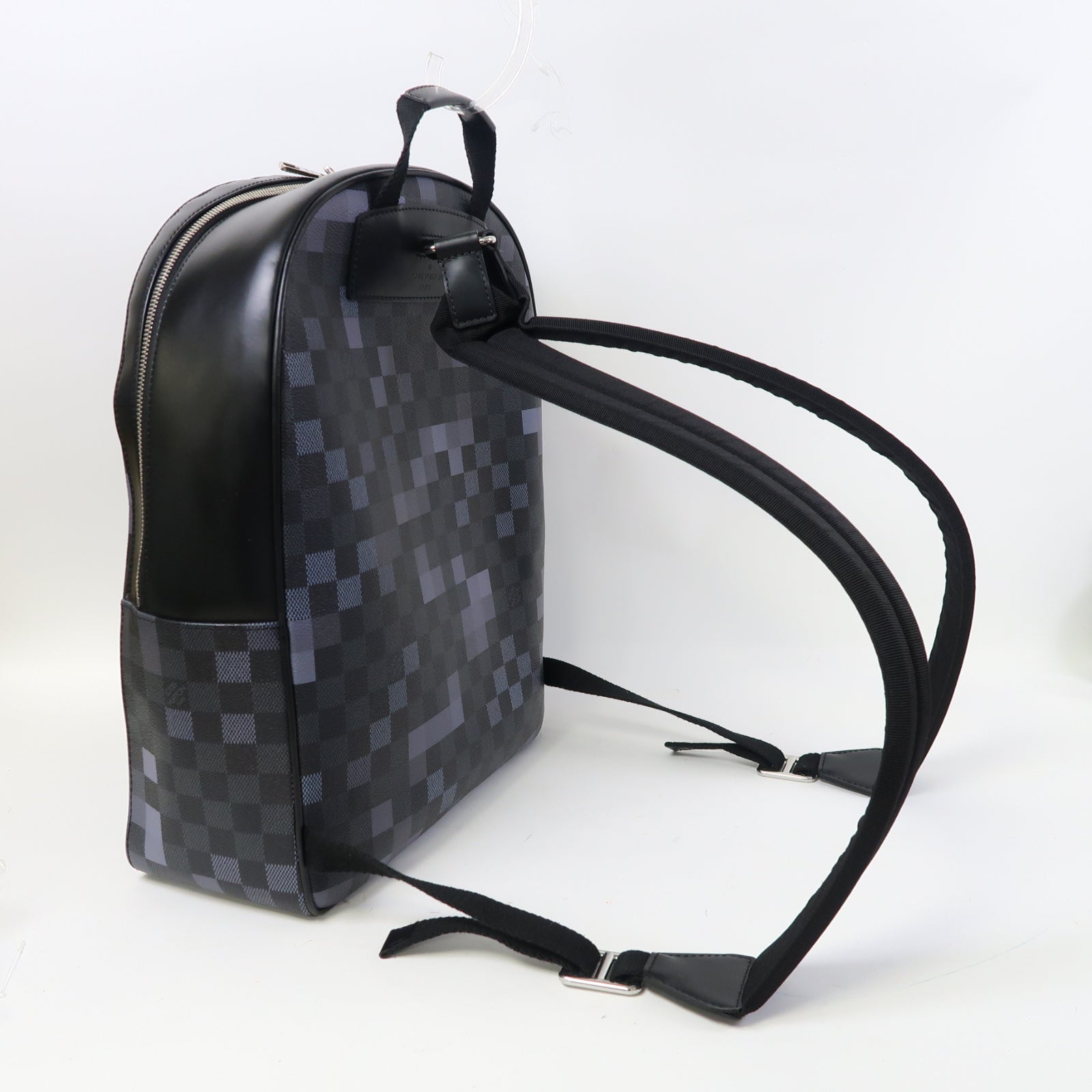 LOUIS VUITTON Damier Graphite Josh Backpack銀扣背包黑色/藍色