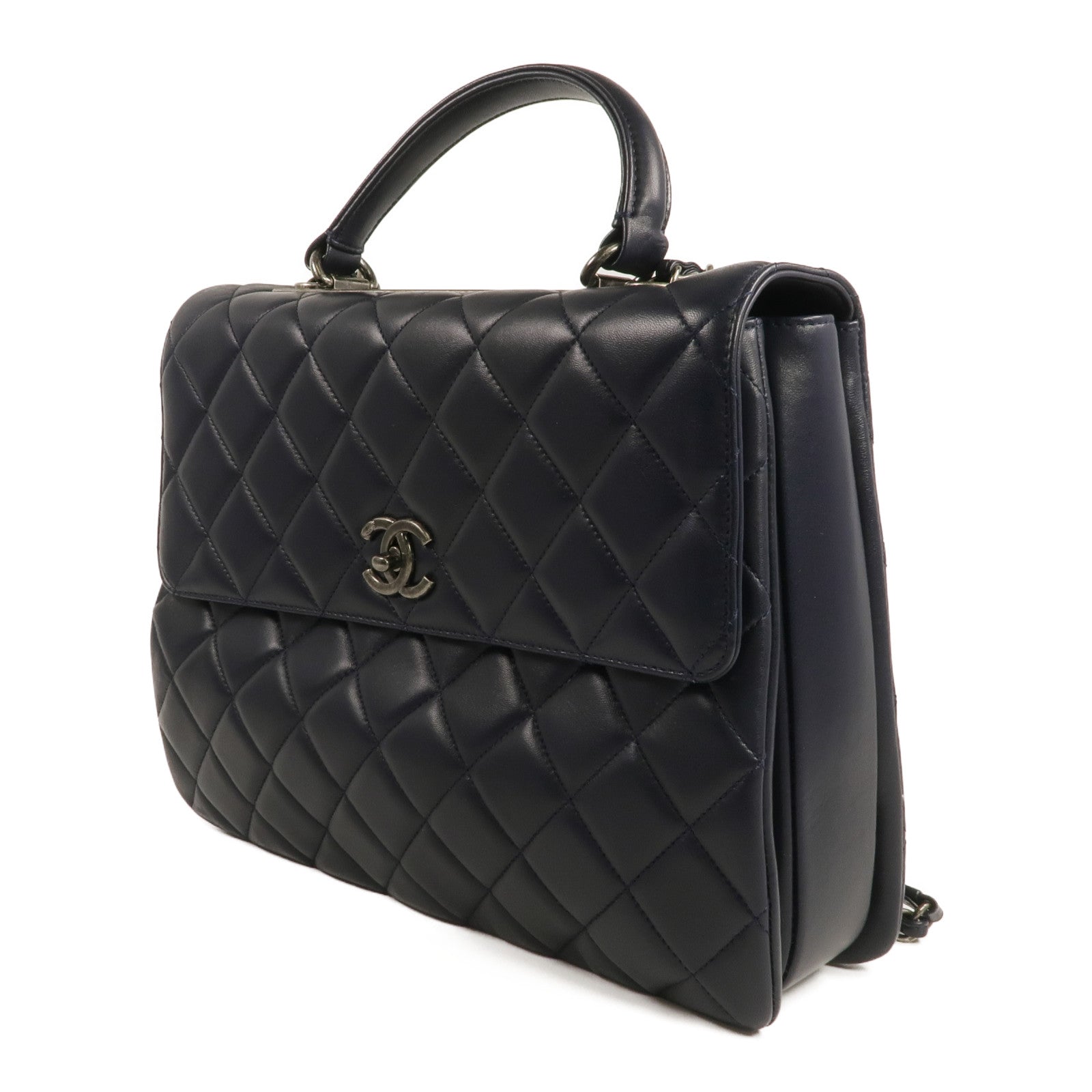 CHANEL 【激減優惠】羊皮皮革Trendy CC Large銀扣手挽肩背兩用袋