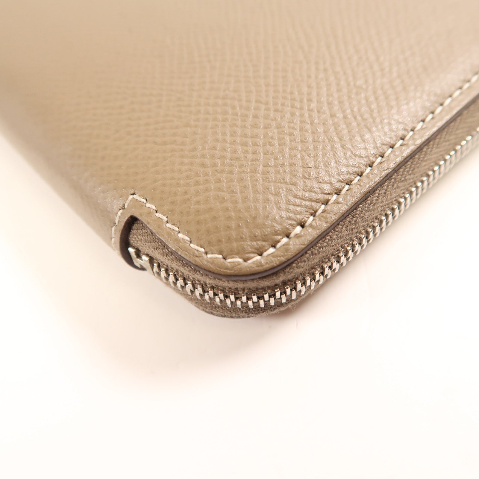 HERMES PHW Silk In Long Wallet Veau Epsom Leather Etoupe Stamp D Brown