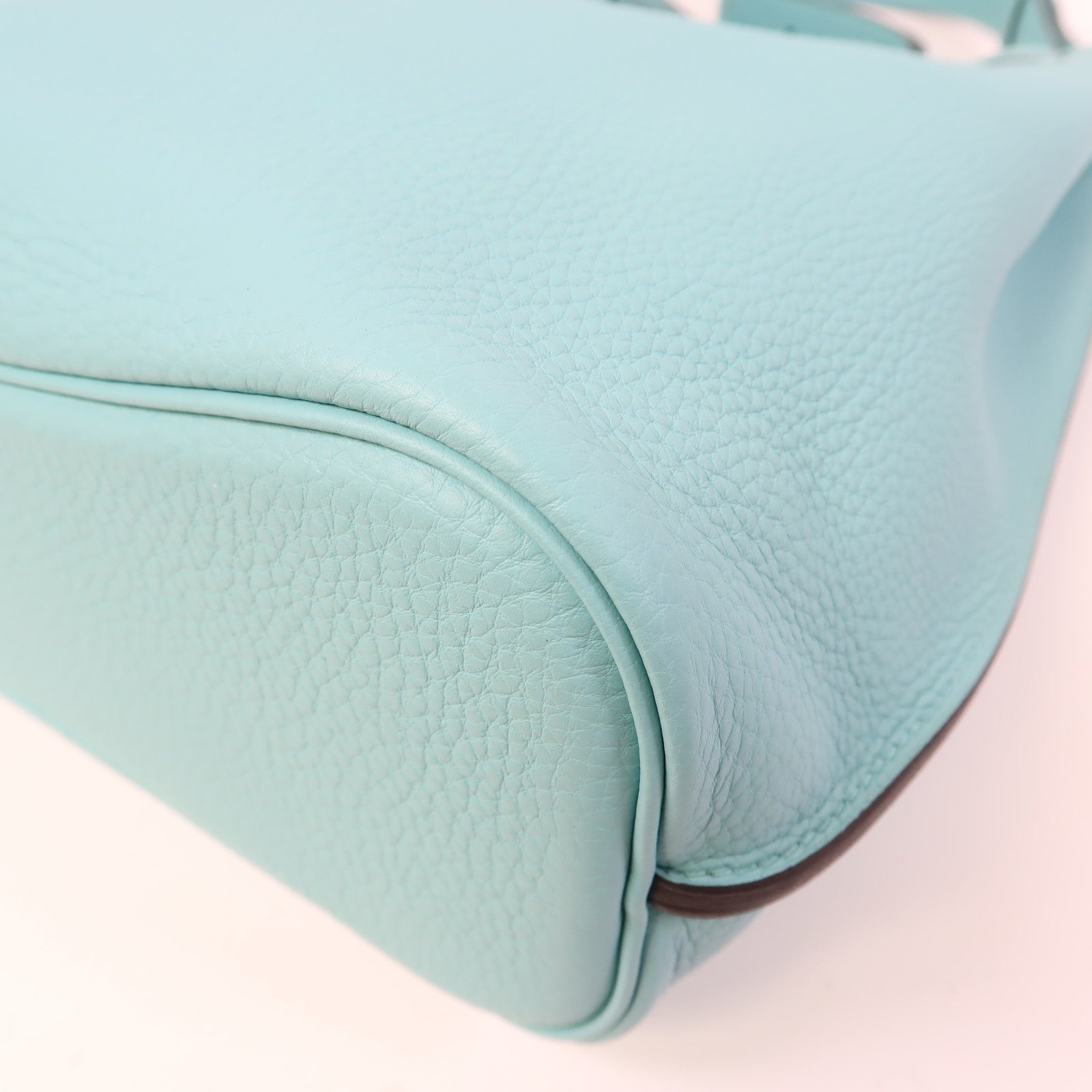 HERMES 【激減優惠】Clemence皮革So Kelly 26銀扣肩背袋環礁藍色