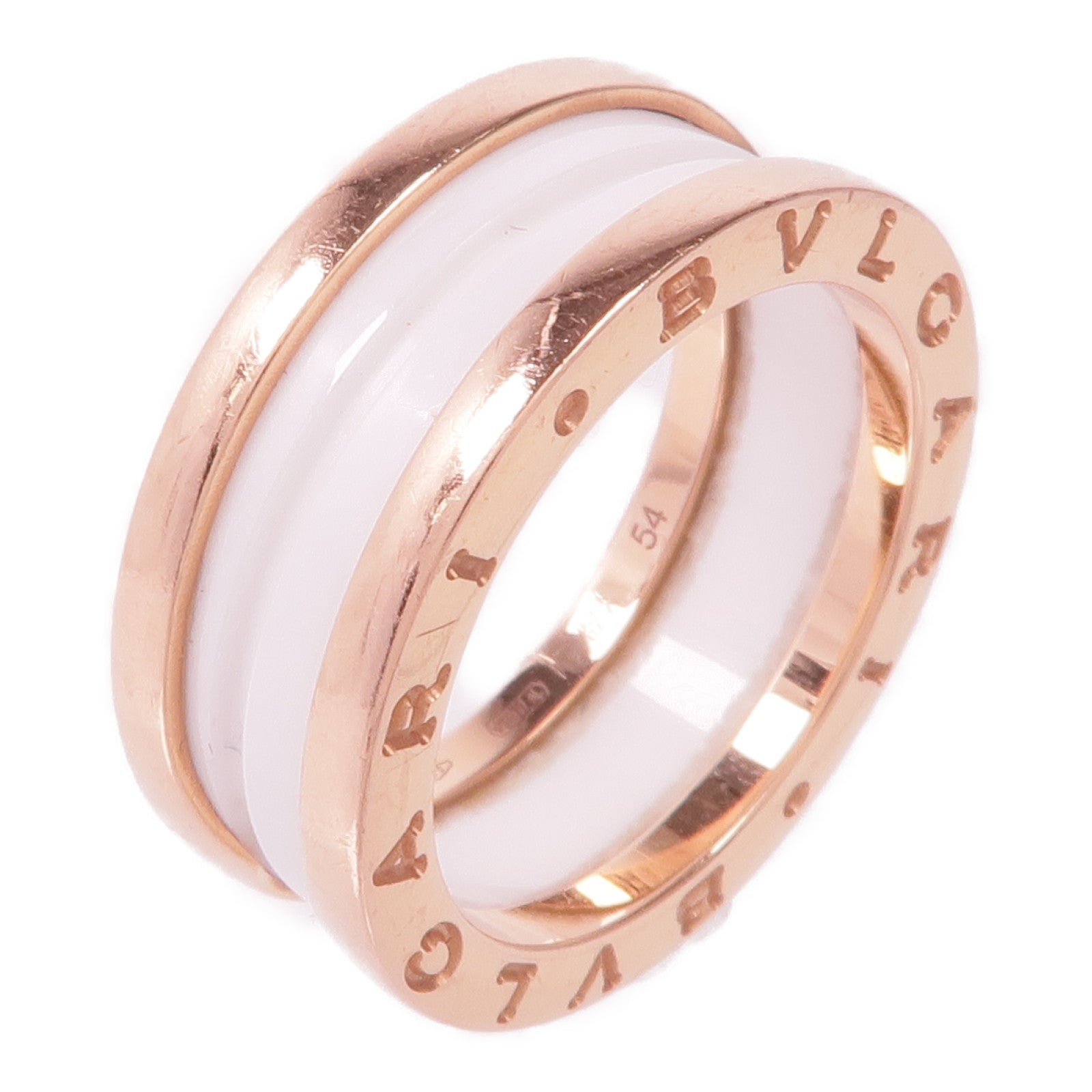 BVLGARI 18K玫瑰金/陶瓷B.Zero1 Ring戒指Bvlgari#54/US#6.75