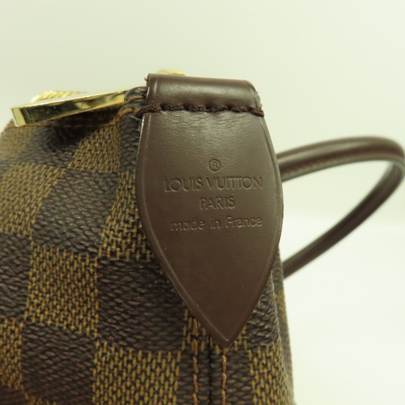 LOUIS VUITTON Damier Saleya GM金扣手挽袋啡色