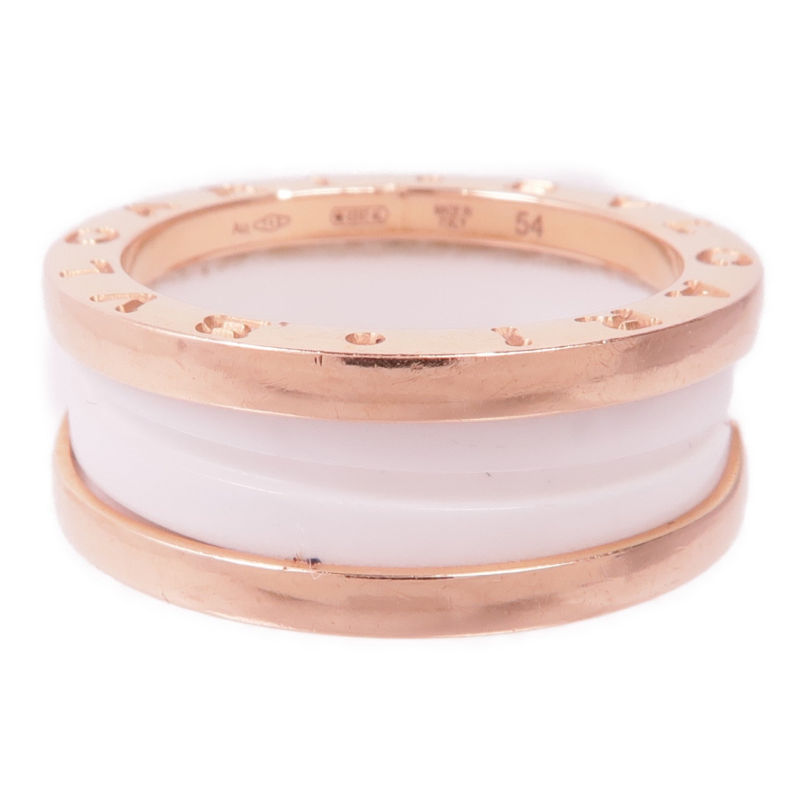 BVLGARI 18K玫瑰金/陶瓷B.Zero1 Ring戒指Bvlgari#54/US#6.75