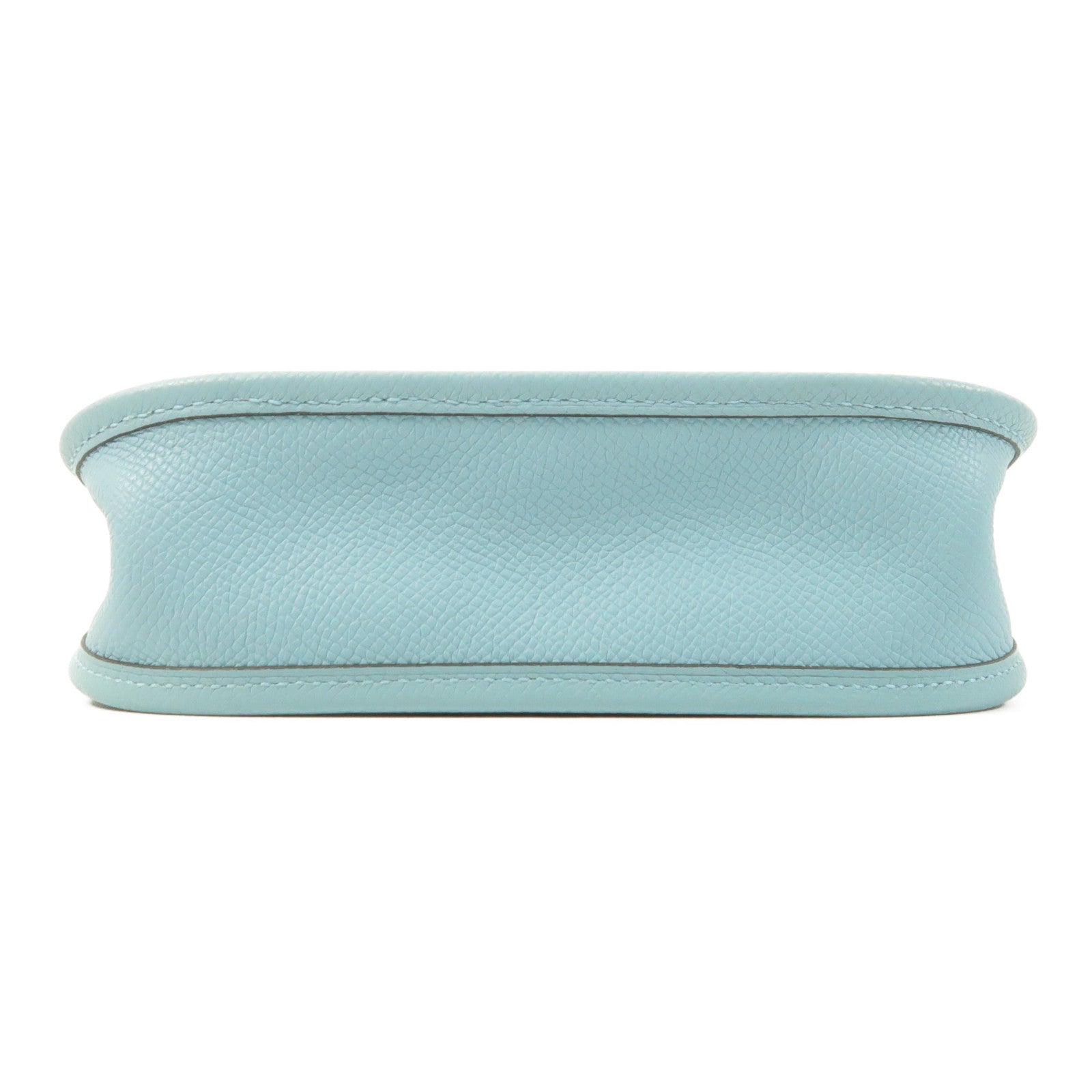 HERMES Epsom皮革Evelyne TPM銀扣肩背袋Bleu Atoll