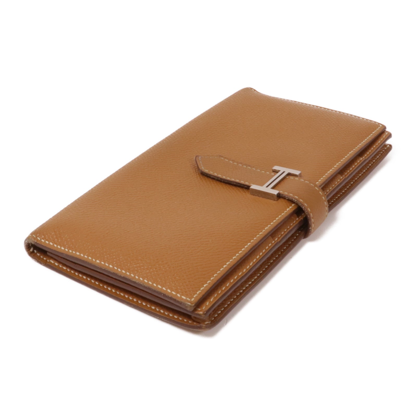 HERMES PHW Bearn W Snap Wallet Long Wallet Epsom Leather 37 Gold