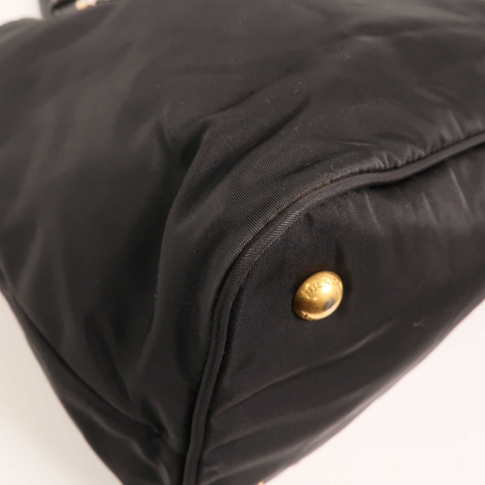 PRADA 尼龍/皮革HandBag金扣手挽肩背兩用袋