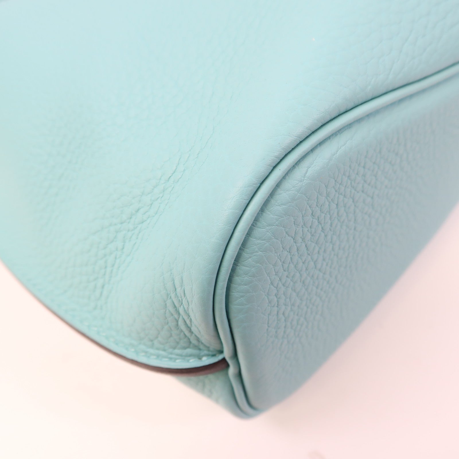 HERMES 【激減優惠】Clemence皮革So Kelly 26銀扣肩背袋環礁藍色