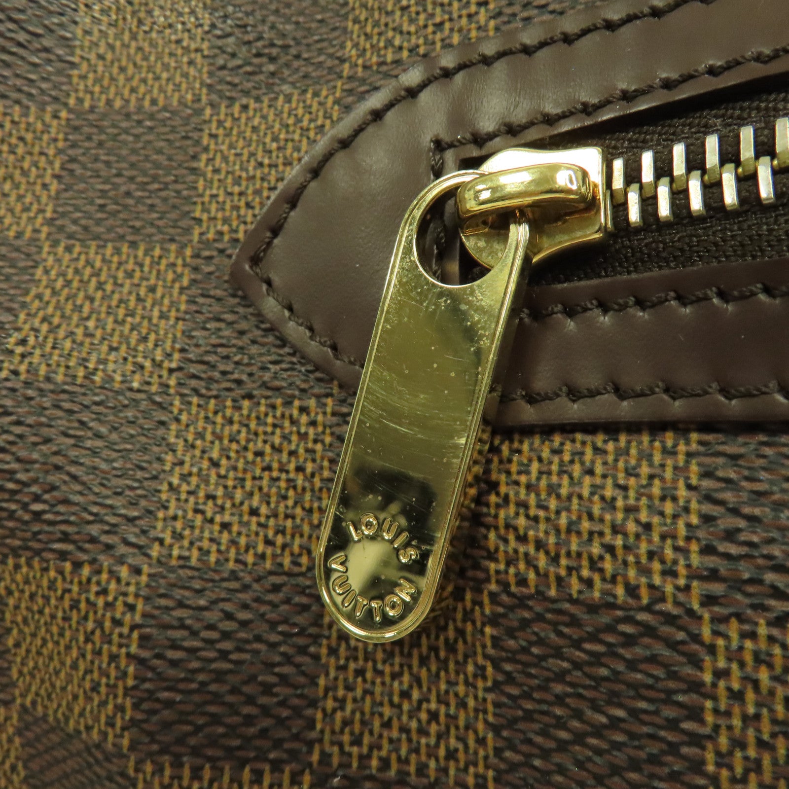 LOUIS VUITTON Damier Saleya GM金扣手挽袋啡色