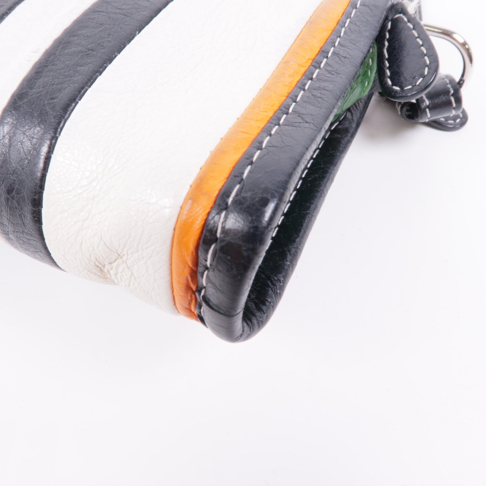 BALENCIAGA SHW Shoulder Bag 452460 Calfskin Leather White Blue Black Green