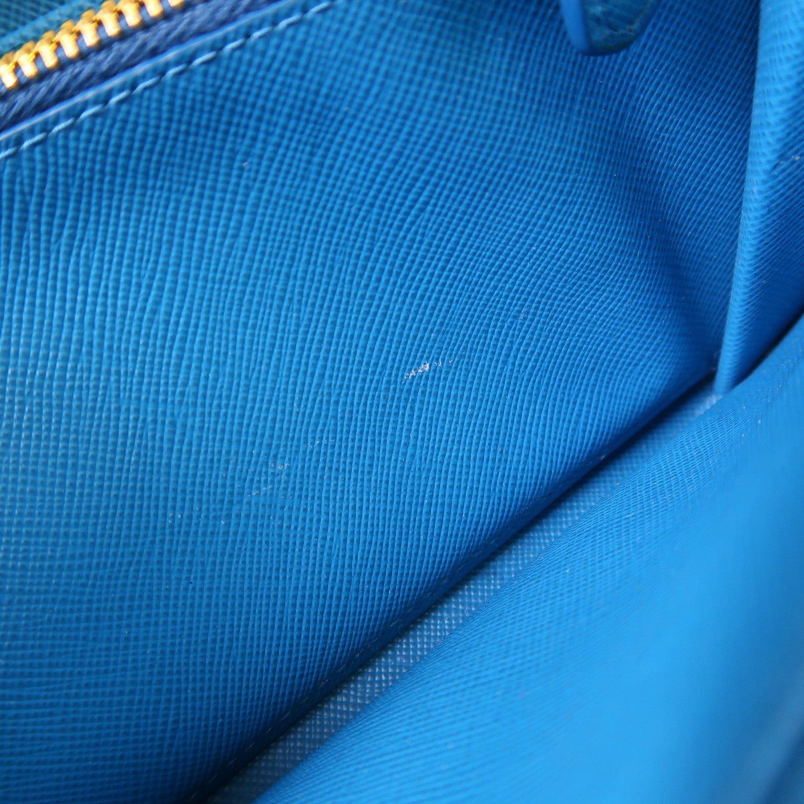 PRADA GHW Long Wallet Saffiano Leather 1M0506 Celeste Blue