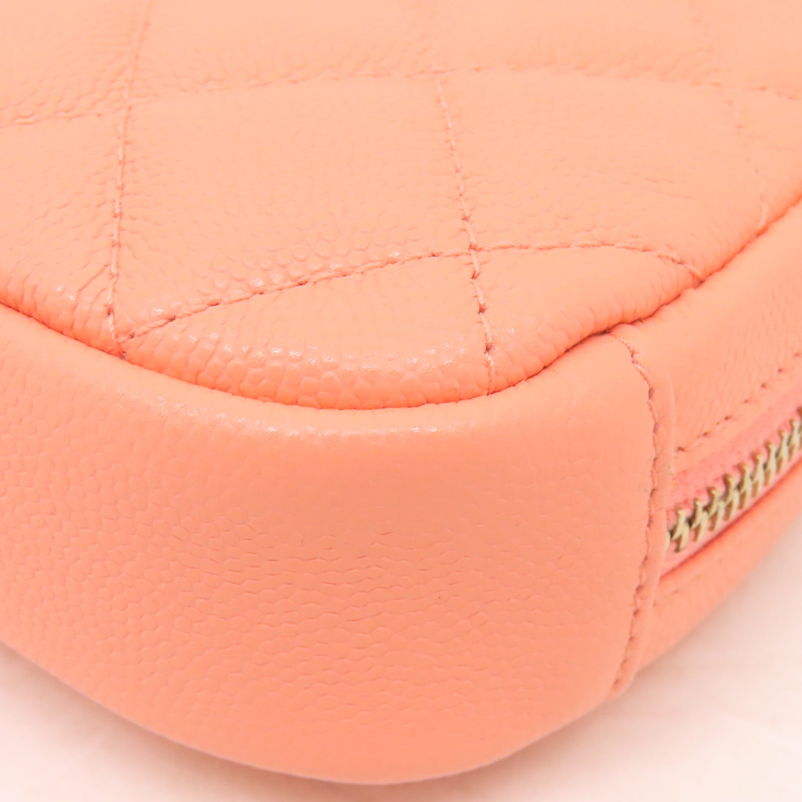 CHANEL 【激減優惠】菱格Caviar皮革Clutch Bag金扣手拿包粉紅色