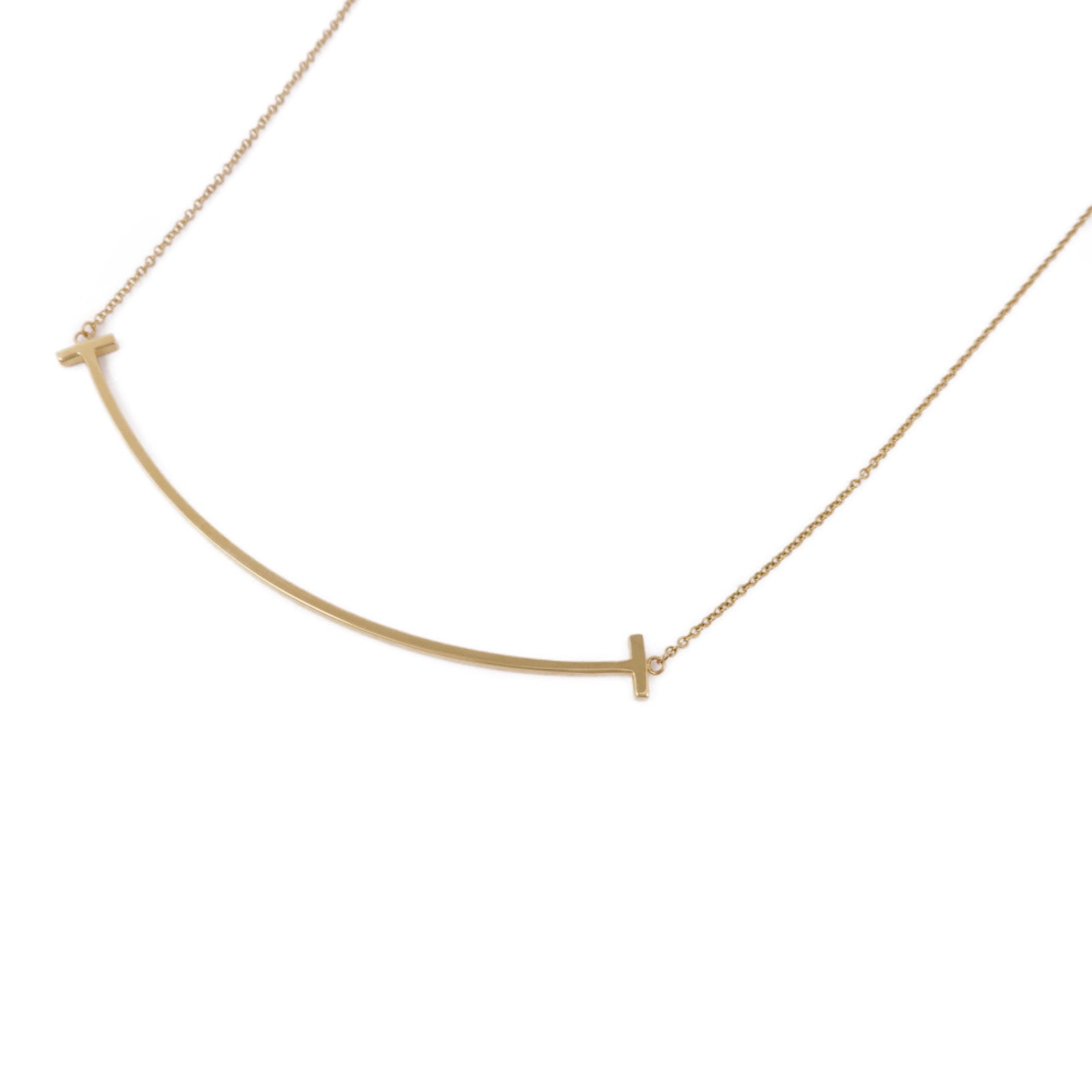 TIFFANY＆CO 18K黃金T Smile Necklace項鍊