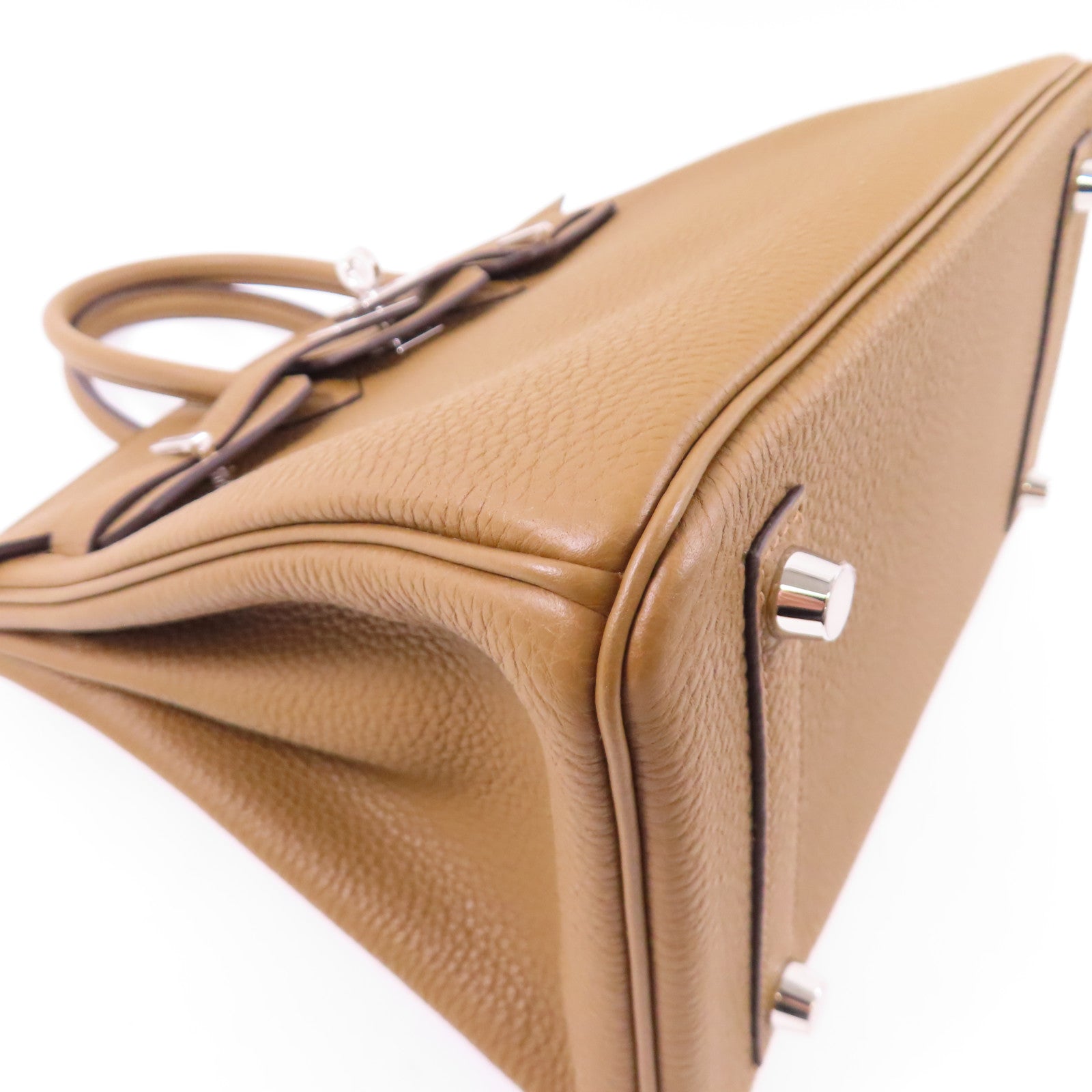 HERMES Togo皮革Birkin 25銀扣手挽袋Alezan