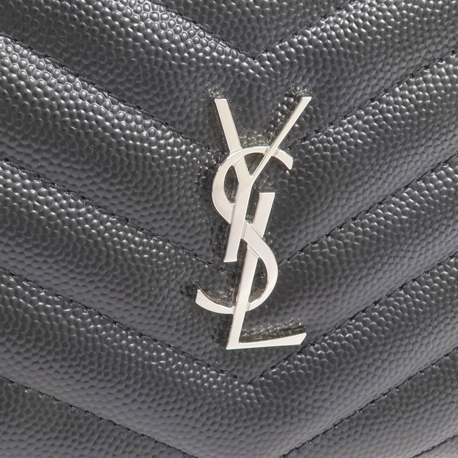SAINT LAURENT 牛皮皮革Wallet銀扣錢包