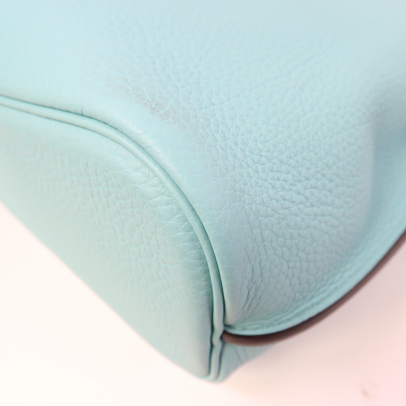 HERMES 【激減優惠】Clemence皮革So Kelly 26銀扣肩背袋環礁藍色