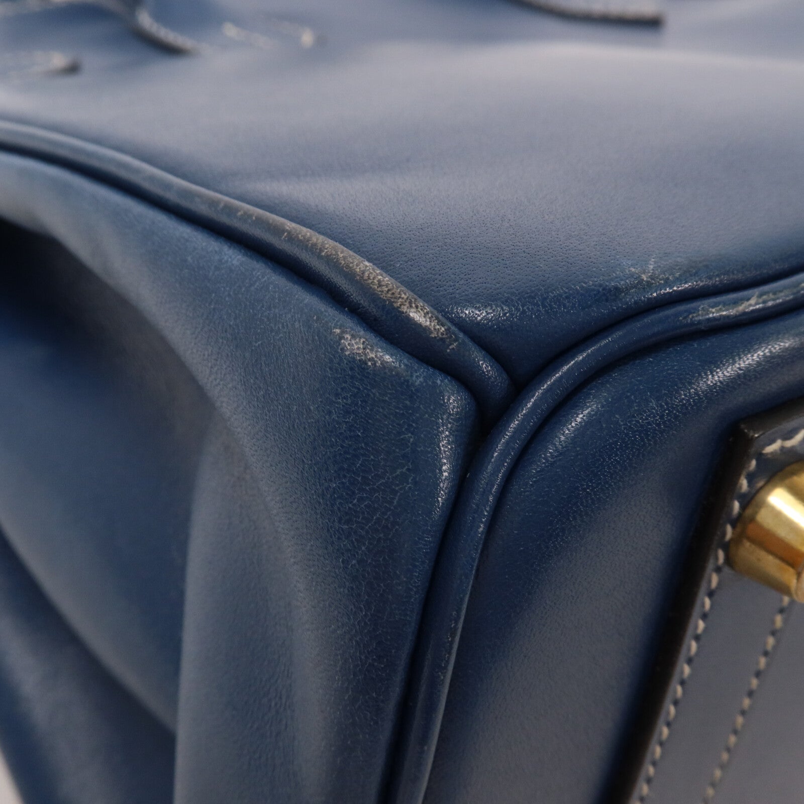 HERMES Swift皮革Birkin 30手挽袋Bleu Thalassa