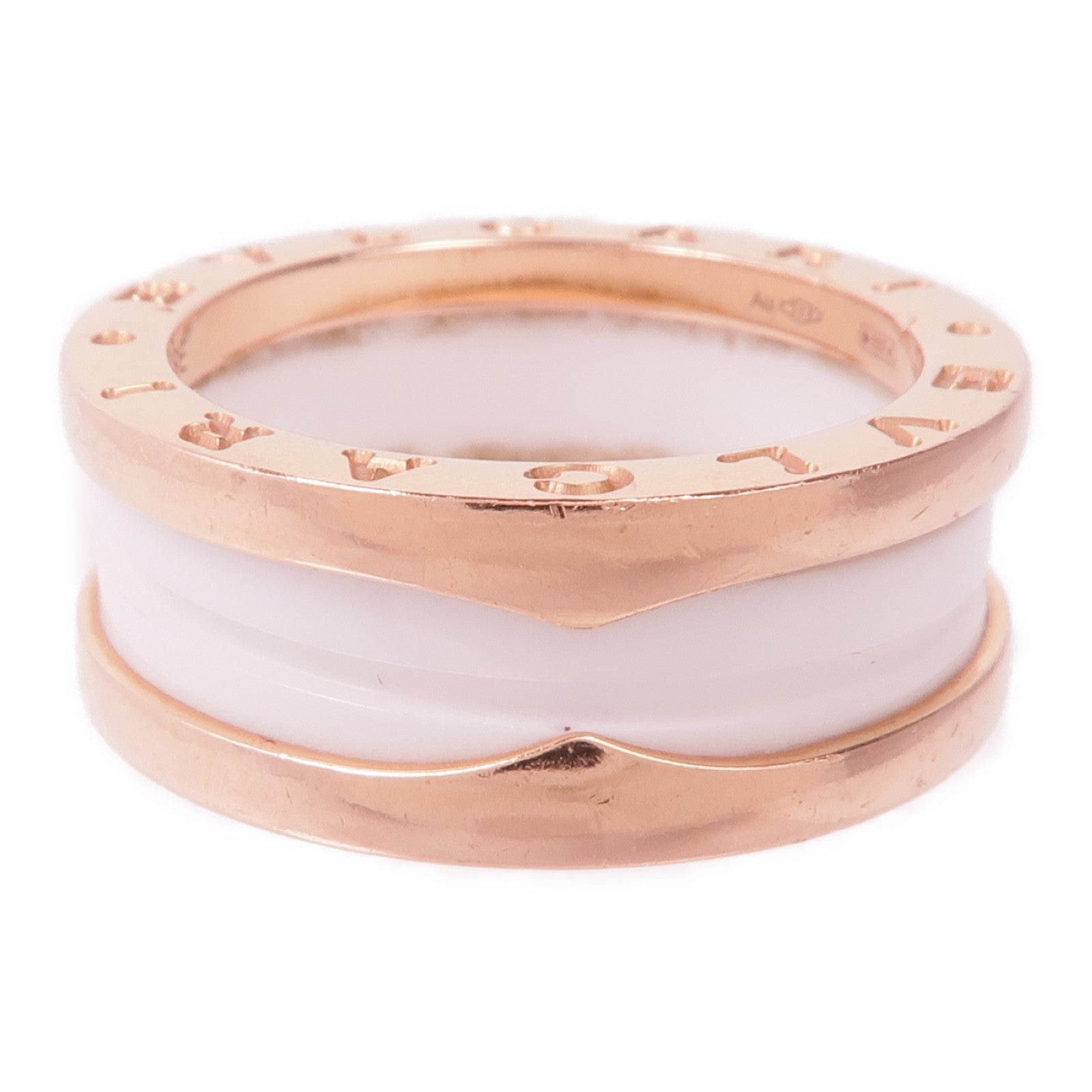 BVLGARI 18K玫瑰金/陶瓷B.Zero1 Ring戒指Bvlgari#54/US#6.75