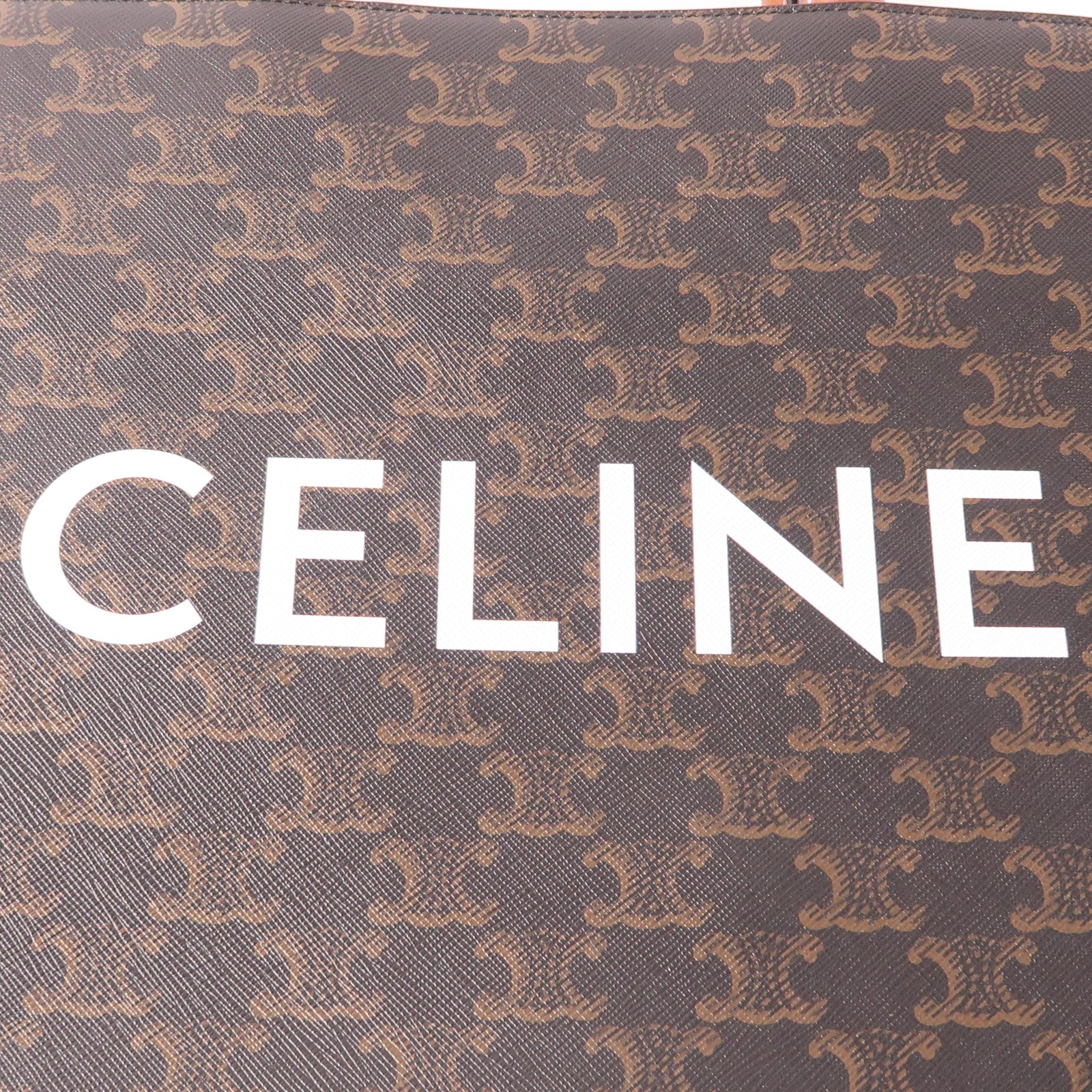 CELINE 塗層帆布Cabas Triomphe金扣手挽肩背兩用袋