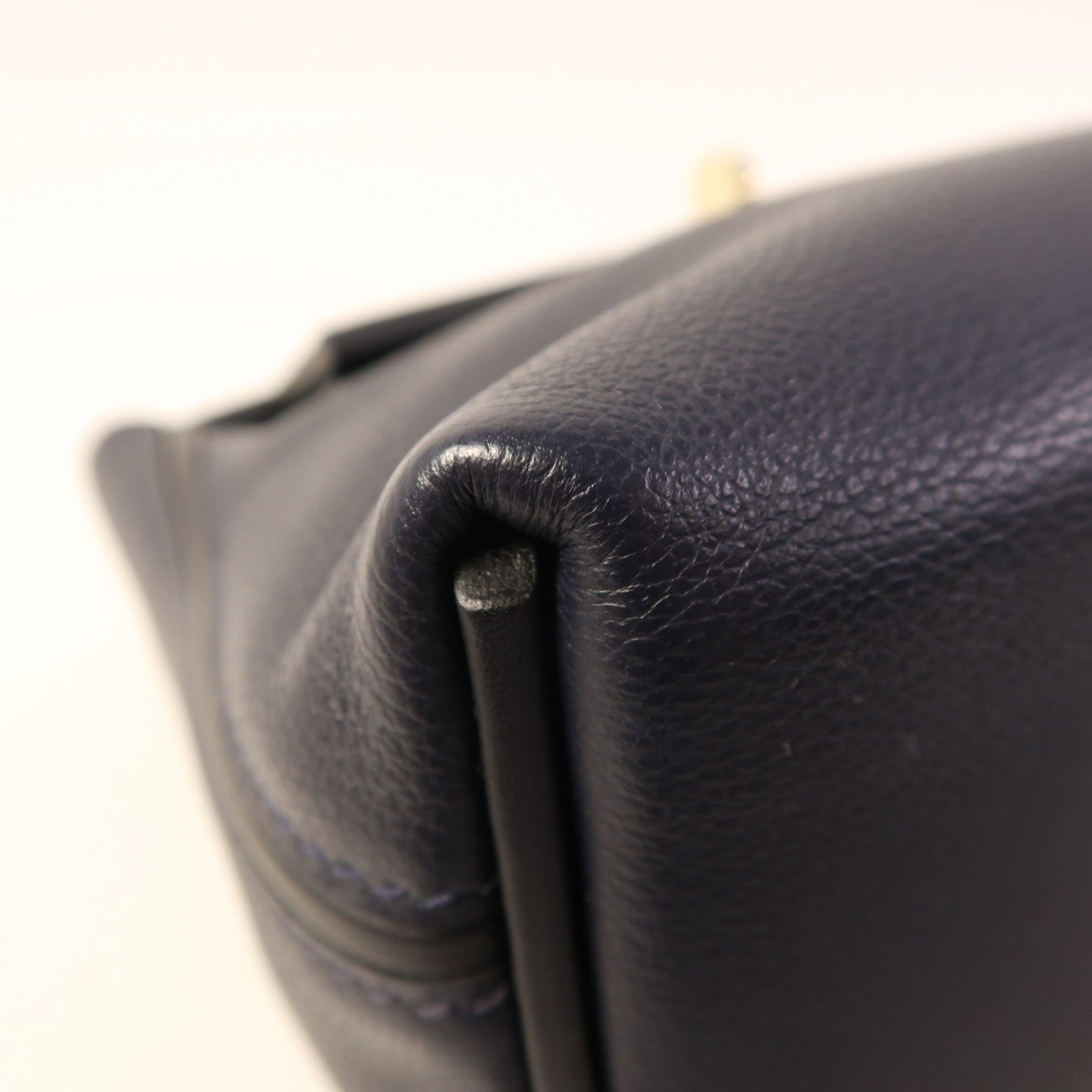 HERMES Evercolor/Swift皮革24/24 Mini金扣手挽肩背兩用袋Bleu Nuit