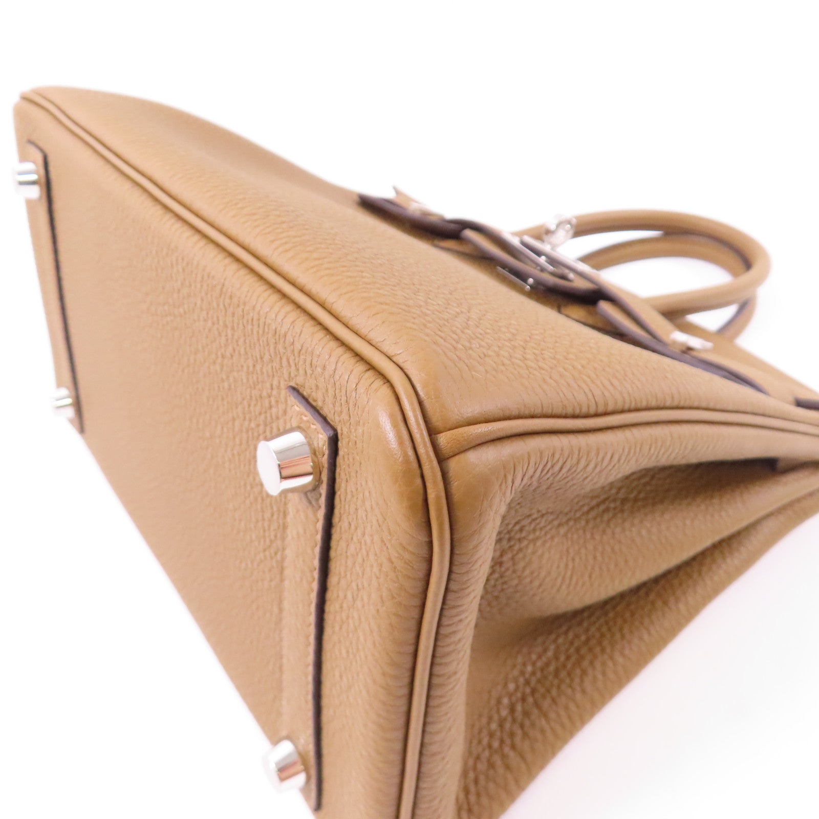 HERMES Togo皮革Birkin 25銀扣手挽袋Alezan