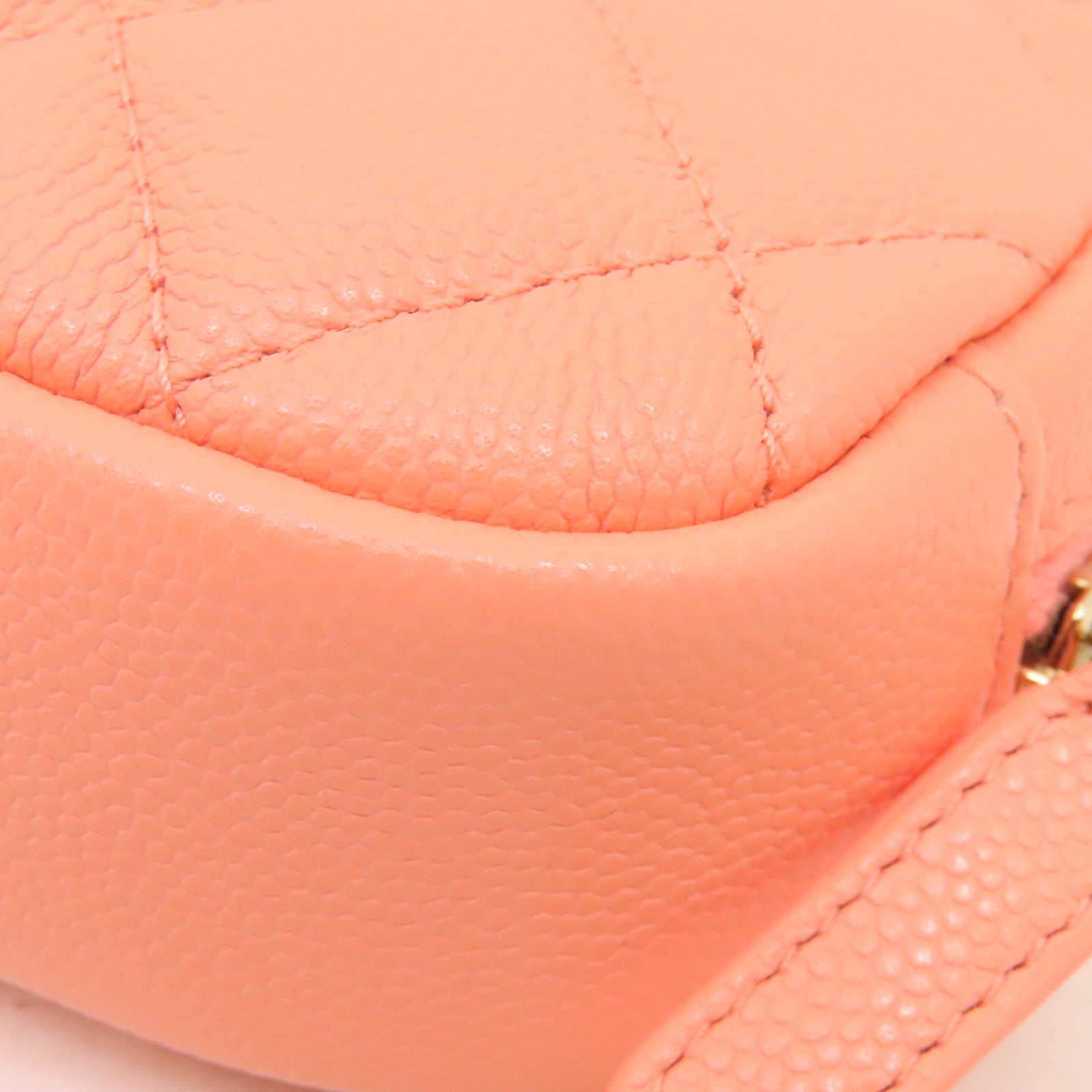 CHANEL 【激減優惠】菱格Caviar皮革Clutch Bag金扣手拿包粉紅色