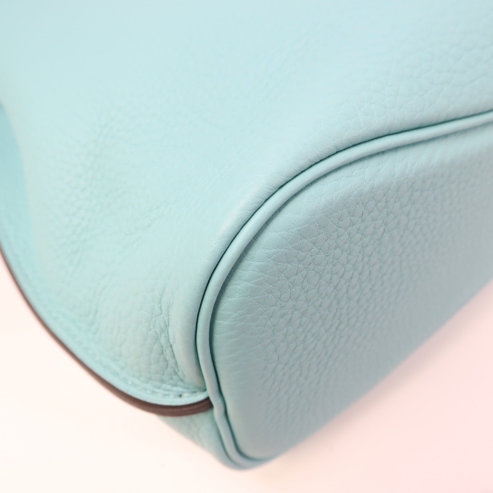 HERMES 【激減優惠】Clemence皮革So Kelly 26銀扣肩背袋環礁藍色