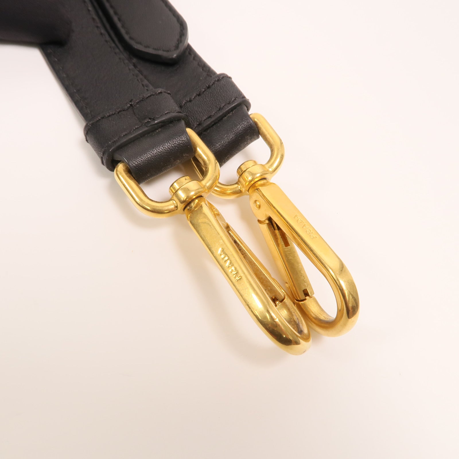 PRADA 尼龍/皮革HandBag金扣手挽肩背兩用袋