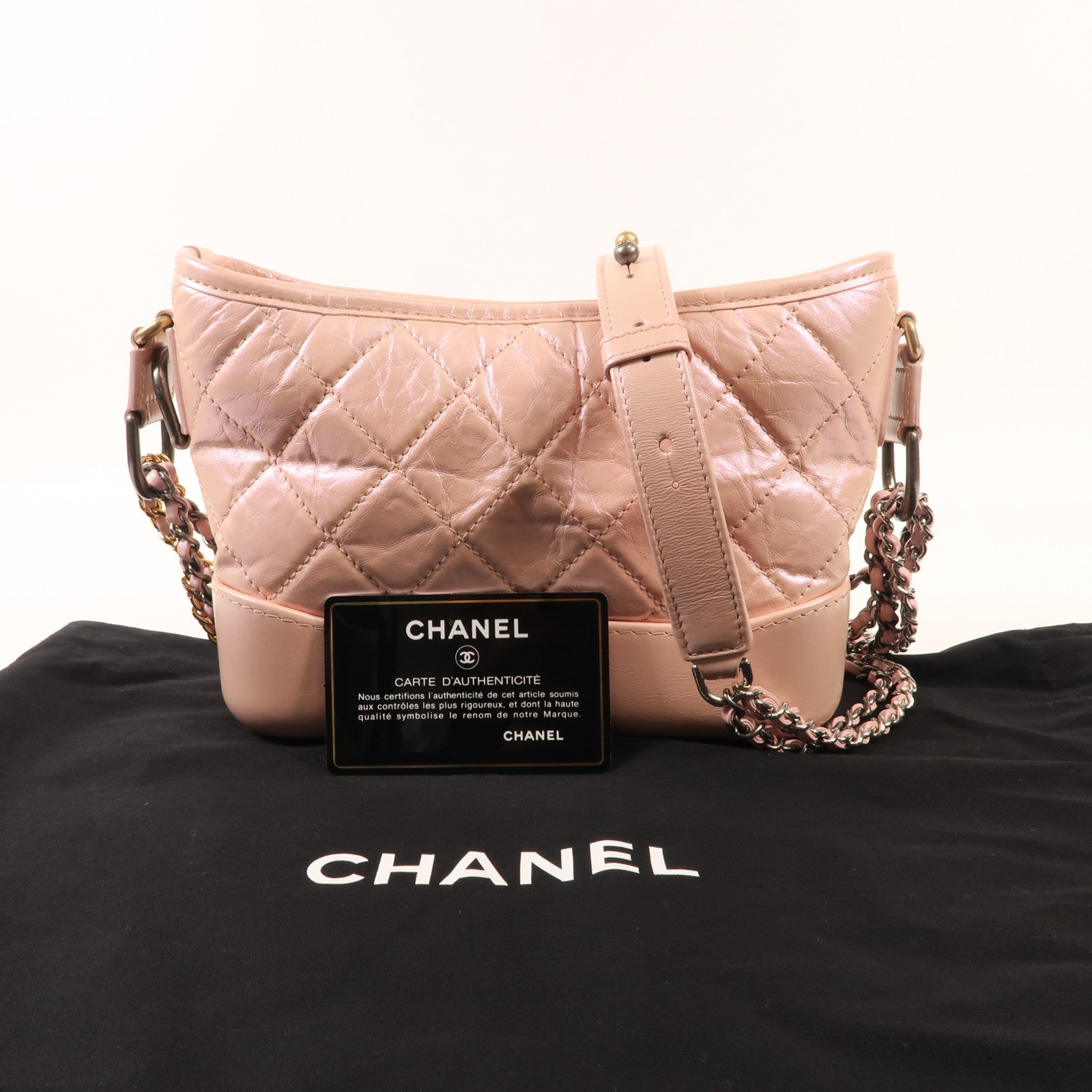 CHANEL 牛皮皮革Gabrielle Mini鏈帶肩背袋