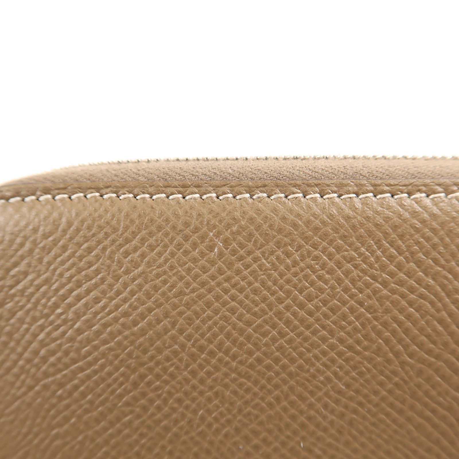 HERMES PHW Silk In Long Wallet Veau Epsom Leather Etoupe Stamp D Brown