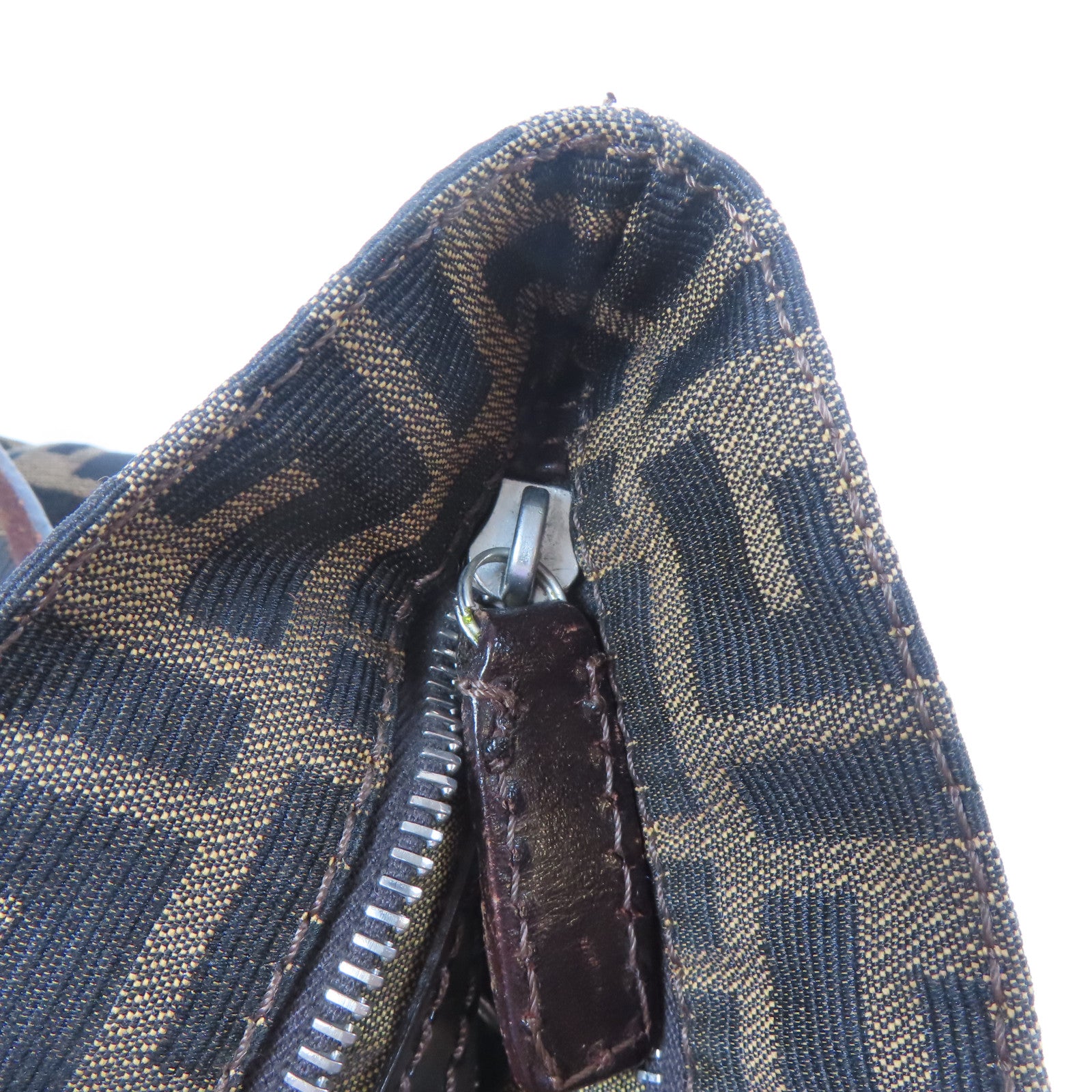 FENDI 帆布Tote Bag銀扣手挽袋啡色