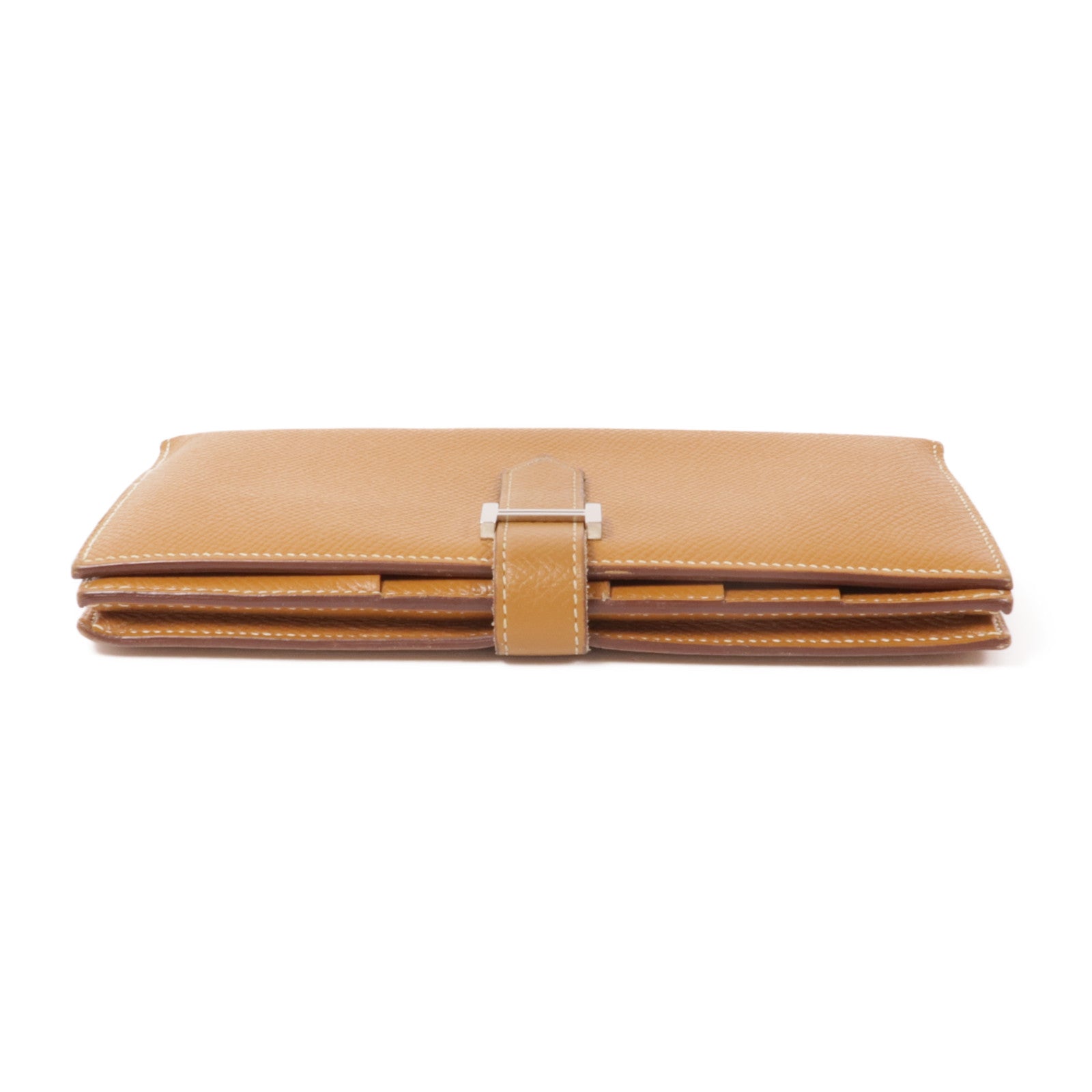 HERMES PHW Bearn W Snap Wallet Long Wallet Epsom Leather 37 Gold