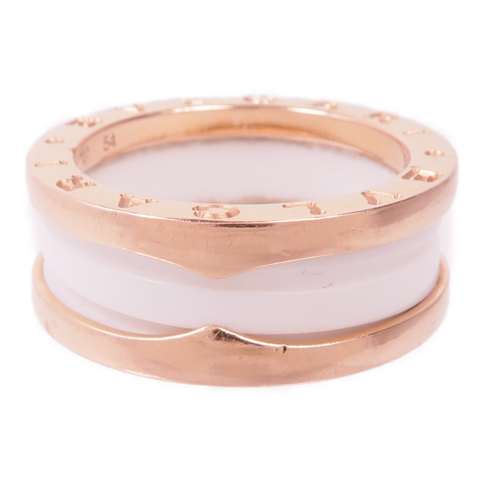 BVLGARI 18K玫瑰金/陶瓷B.Zero1 Ring戒指Bvlgari#54/US#6.75