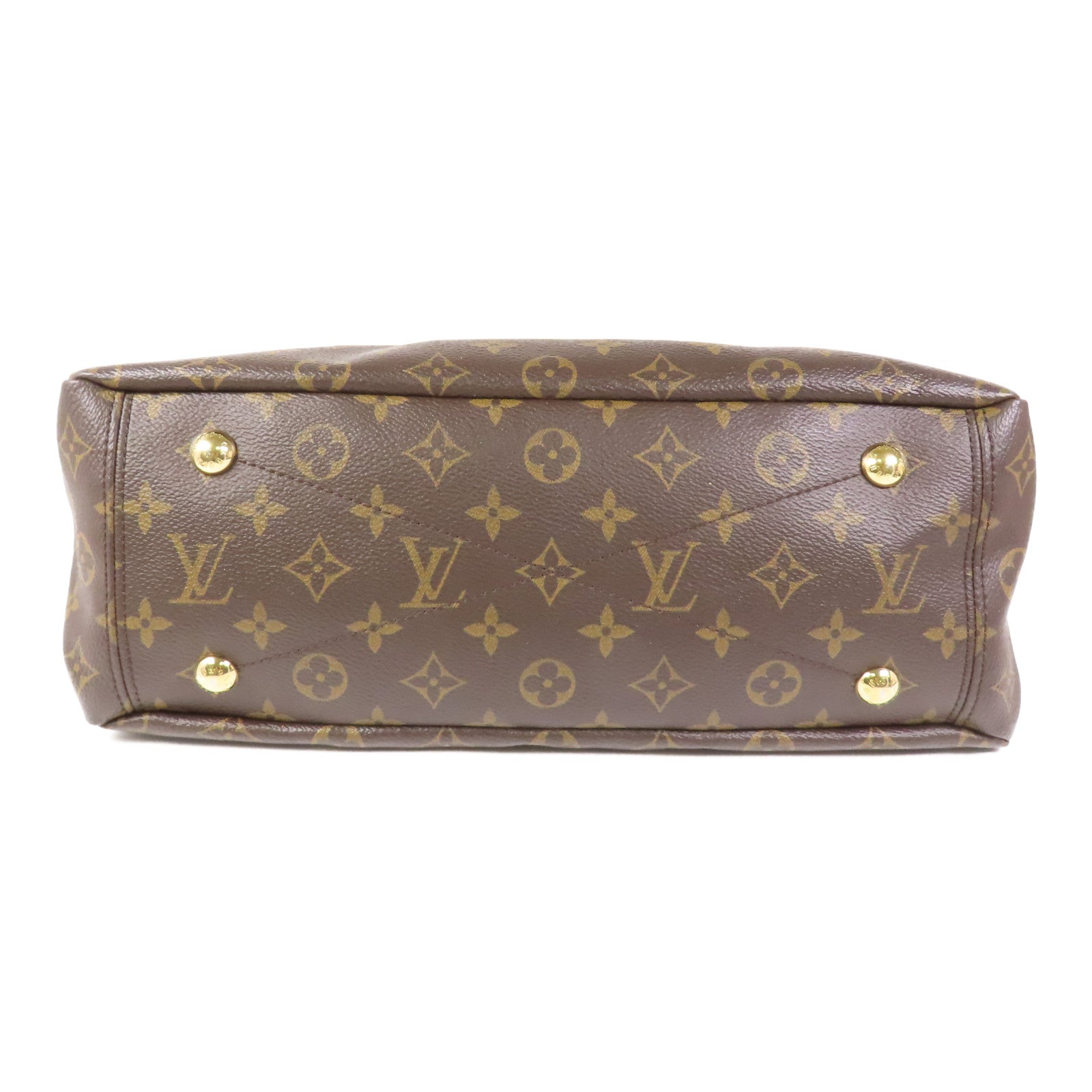 LOUIS VUITTON Monogram Pallas金扣手挽肩背兩用袋棕色/紅色