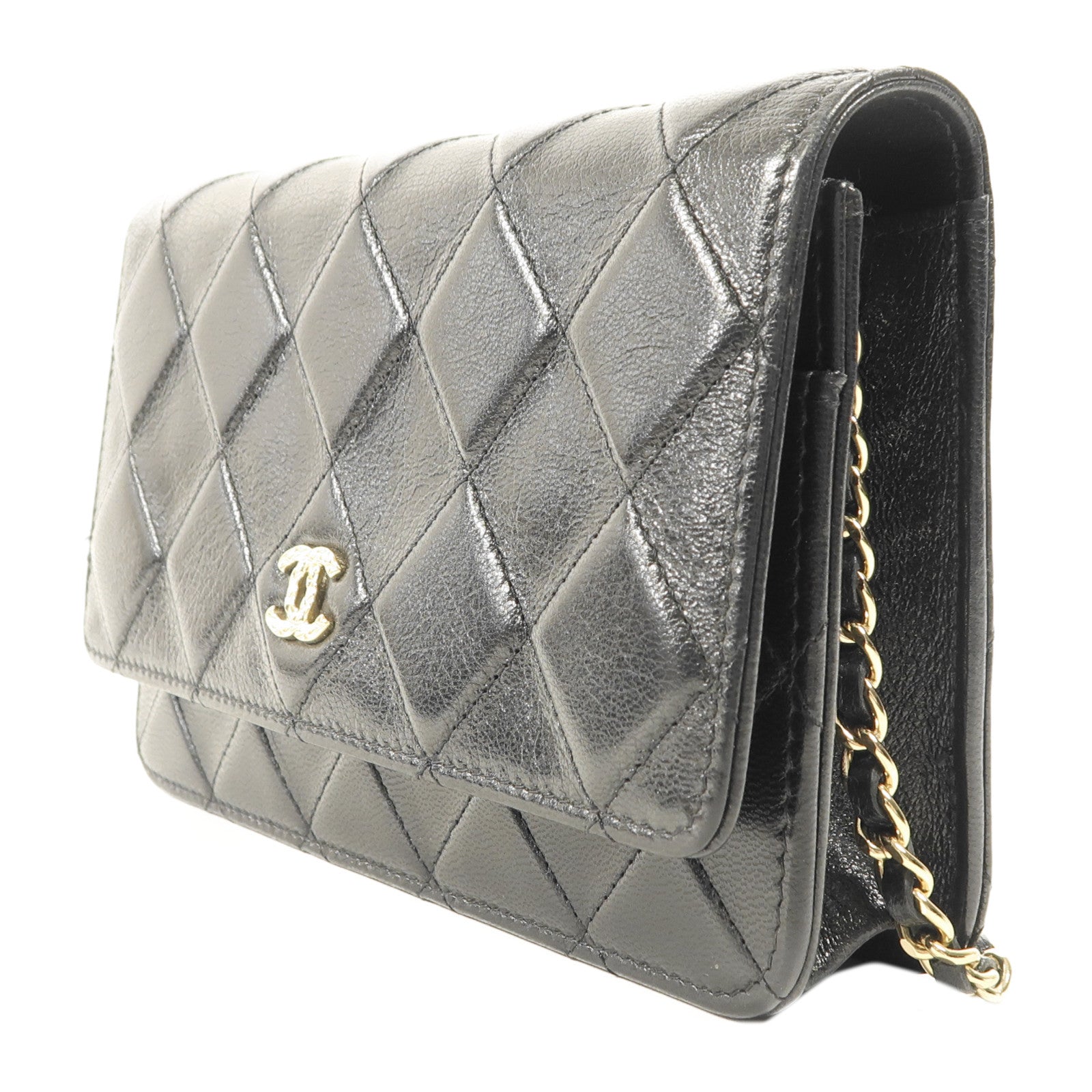 CHANEL 牛皮皮革WOC Wallet On Chain金扣鏈帶肩背袋